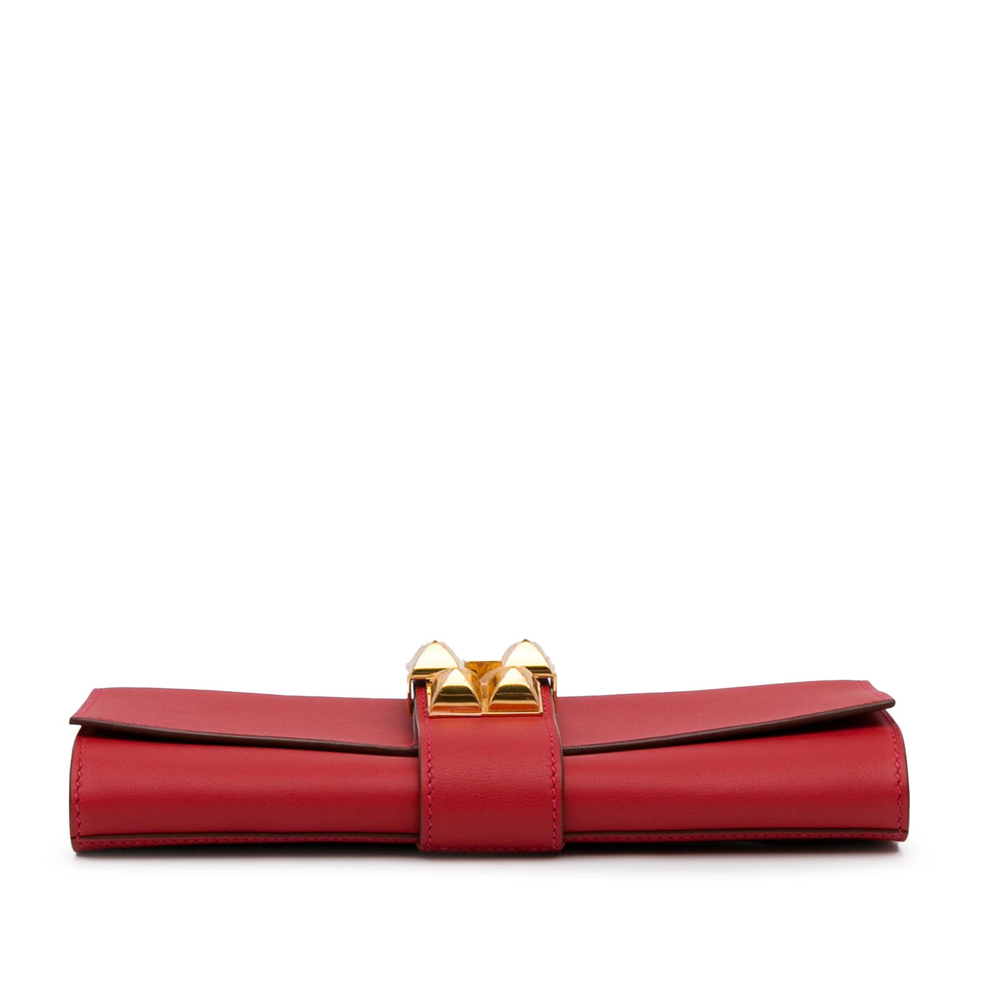 Hermes Medor Leather Clutch Bag (SHG-28xEUn)