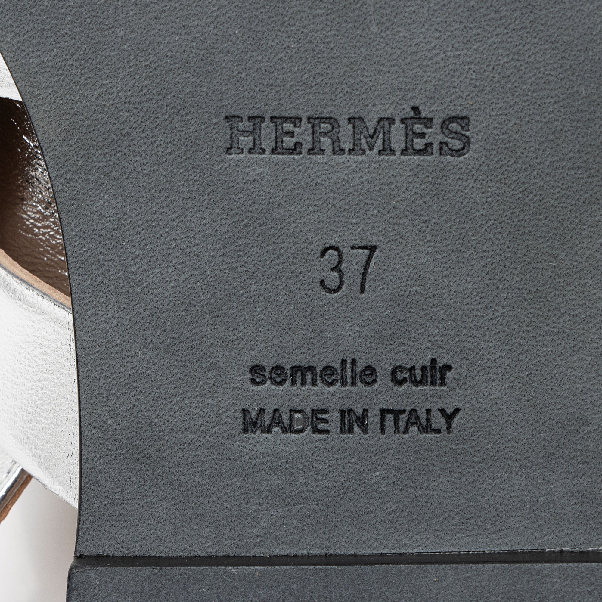 Hermes Metallic Nappa Leather Grace Sandals - Size 7 / 37