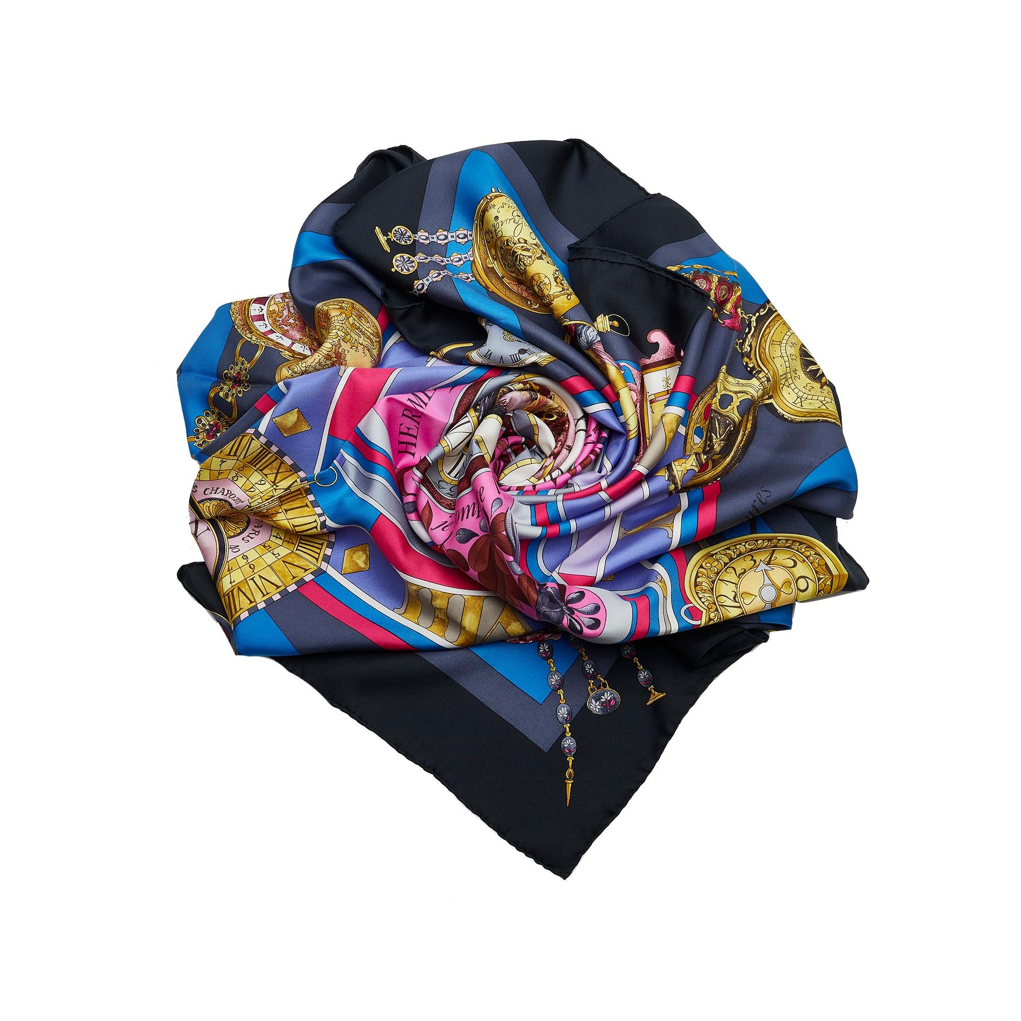 Hermes Parmi les Fleurs Je Compte les Heures Silk Scarf (SHG-xXuLMp)