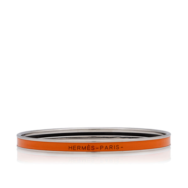 Hermes Printed Enamel Extra Narrow Bangle Bracelet (SHF-YAlZoC)