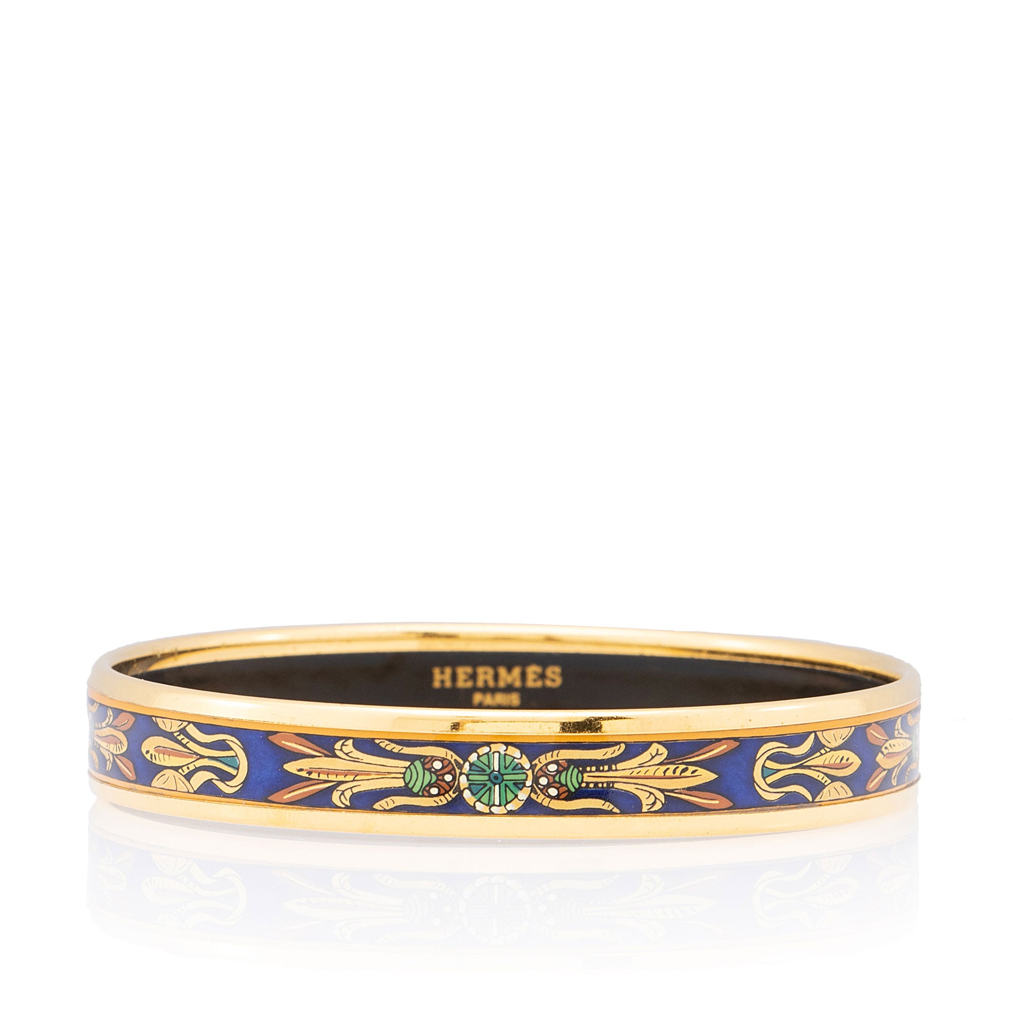 Hermes Printed Enamel Narrow Bangle