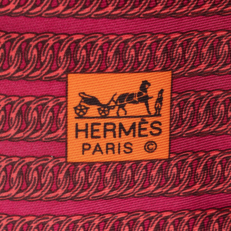 Hermes Silk Carre en Cravates Fourbi 25 Insert Drawstring Pouch (SHF-22816)