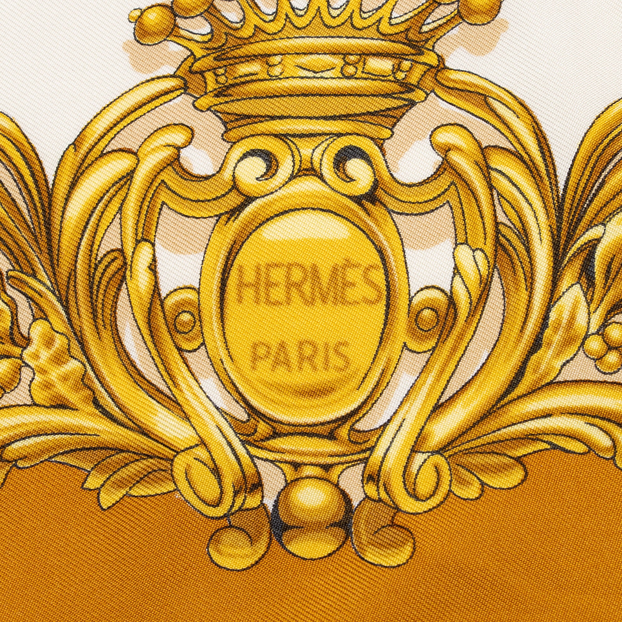 Hermes Silk Carrosse Dor 90cm Scarf (SHF-Hgp9ag)