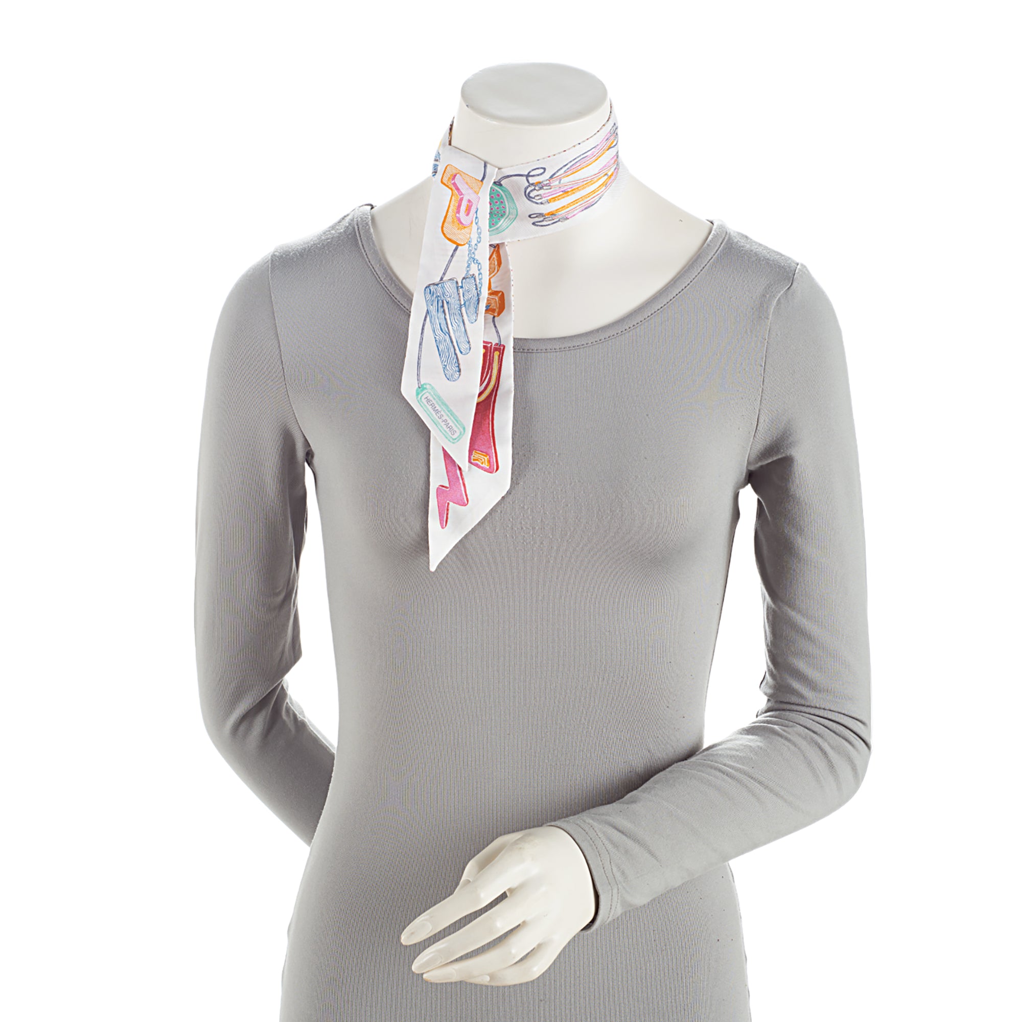 Hermes Silk Chevaloscope Twilly Scarf (SHF-VBAsmT)