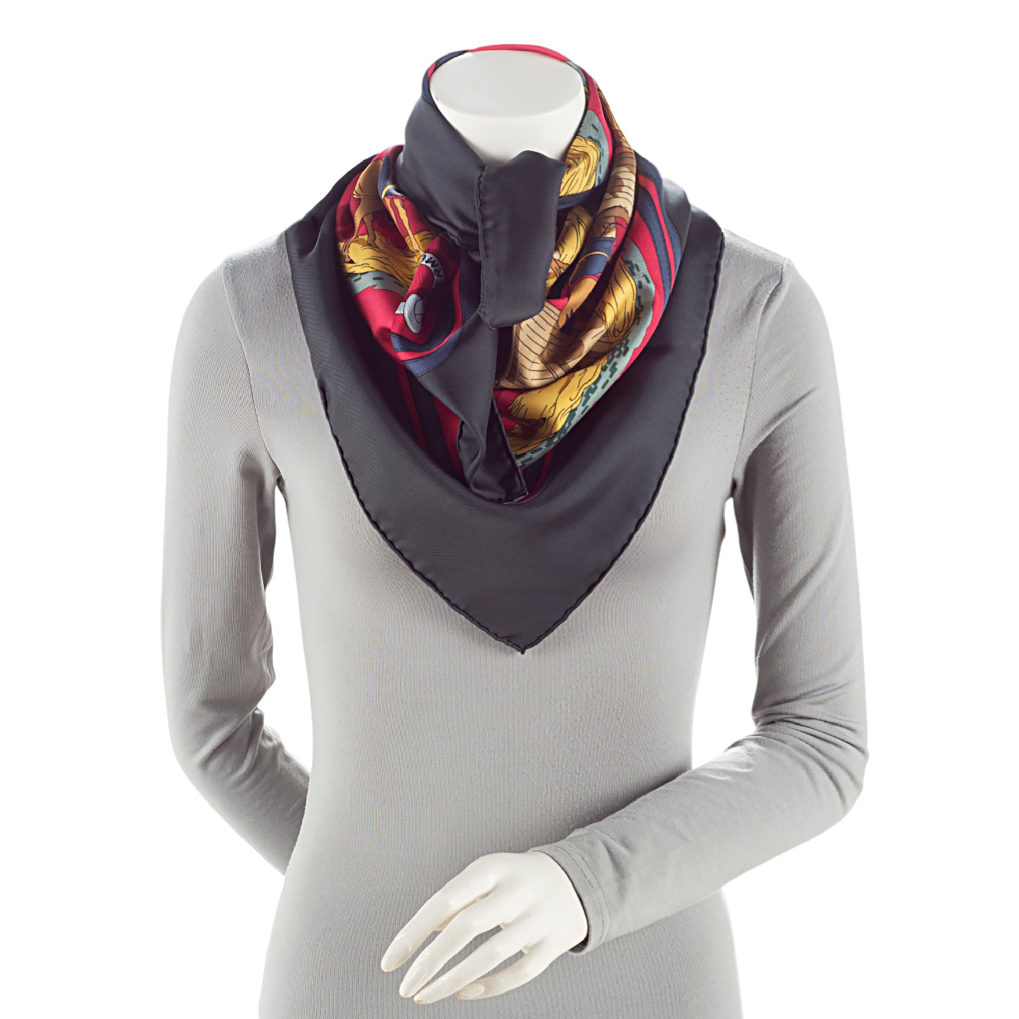 Hermes Silk Ecuries 90cm Scarf