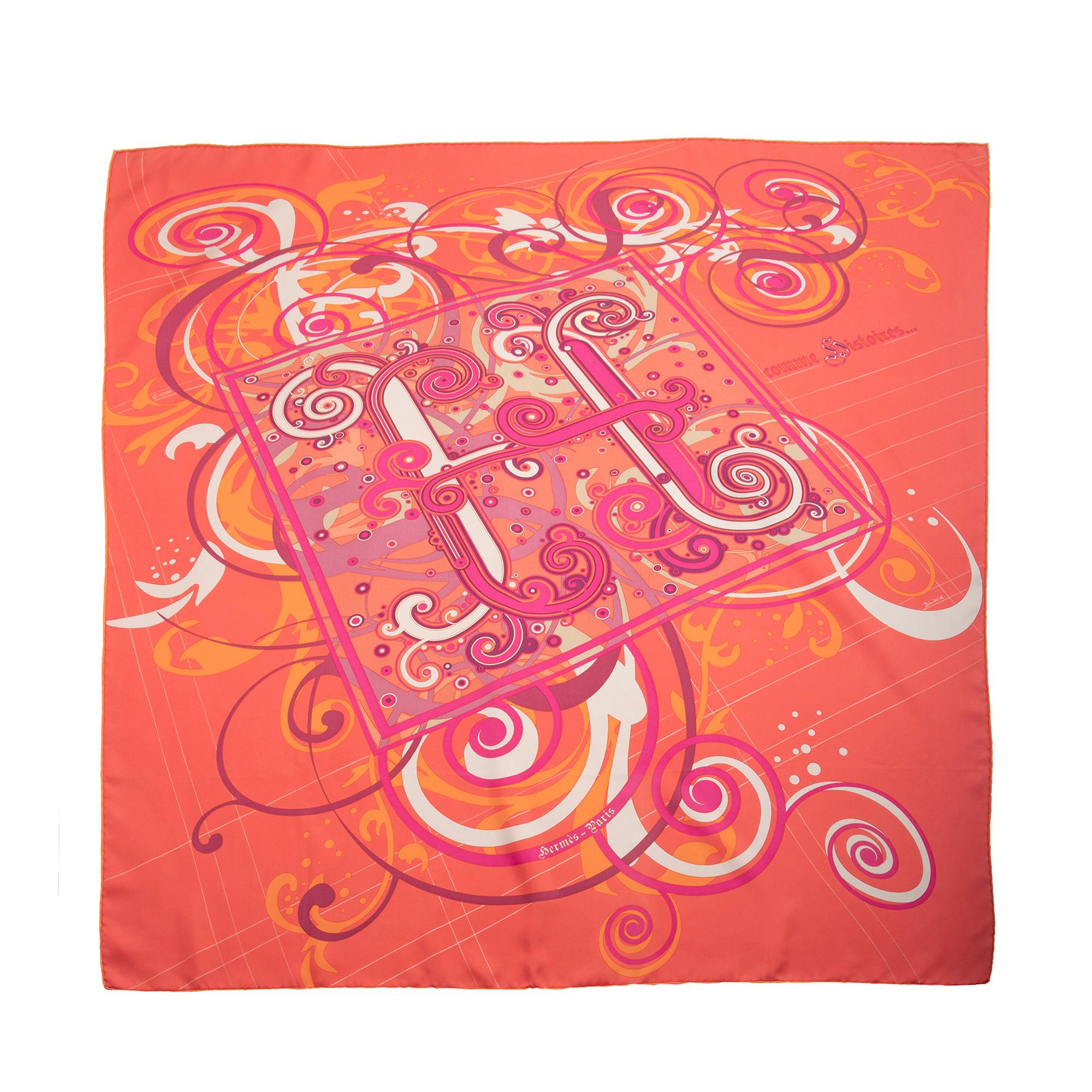 Hermes Silk H Comme Histories 90cm Scarf (SHF-22644)