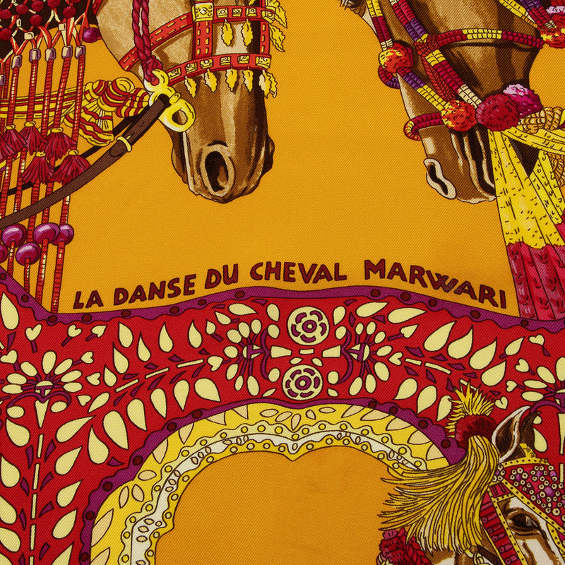 Hermes Silk La Danse du Cheval Marwari 90cm Scarf (SHF-icpnaQ)