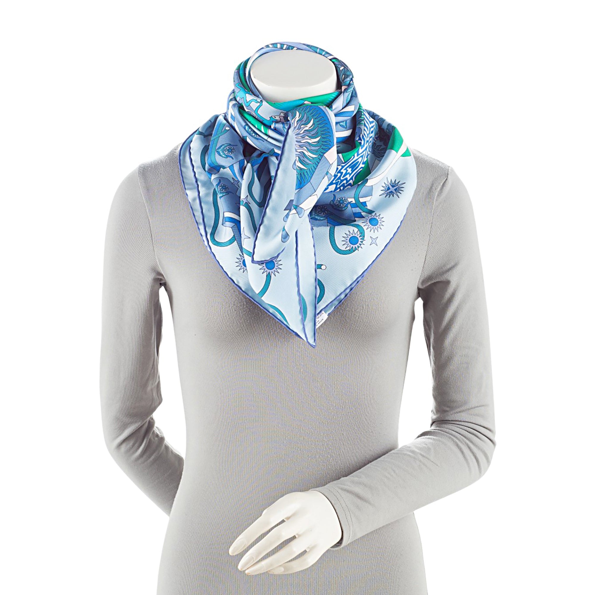 Hermes Silk La Source de Pegase 90cm Scarf