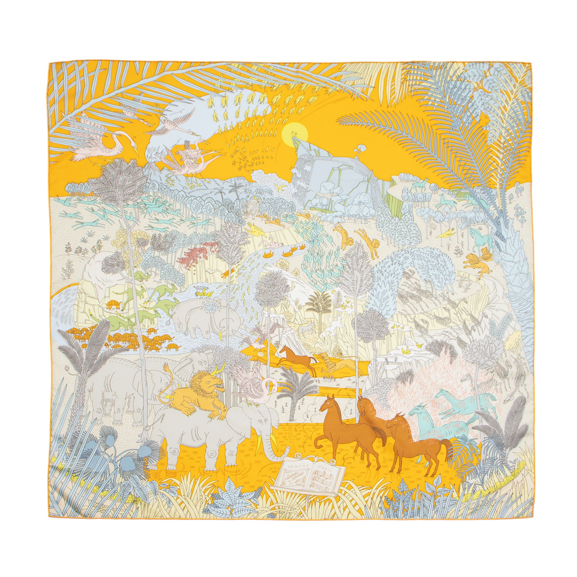 Hermes Silk Le Carnaval des Animaux 90cm Scarf