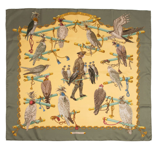 Hermes Silk Les Oiseaux Du Roy 90cm Scarf (SHF-EvZMjk)