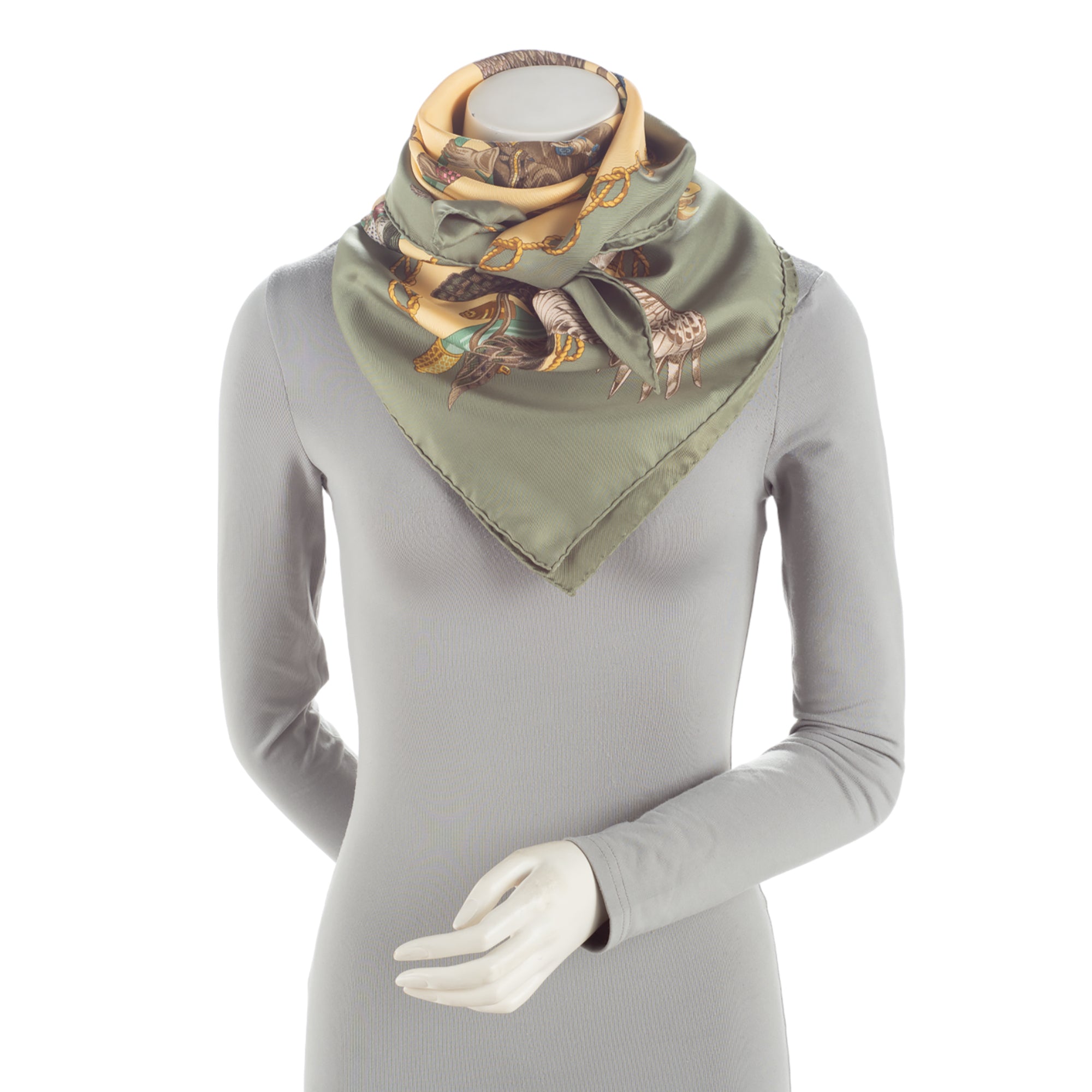 Hermes Silk Les Oiseaux Du Roy 90cm Scarf (SHF-EvZMjk)