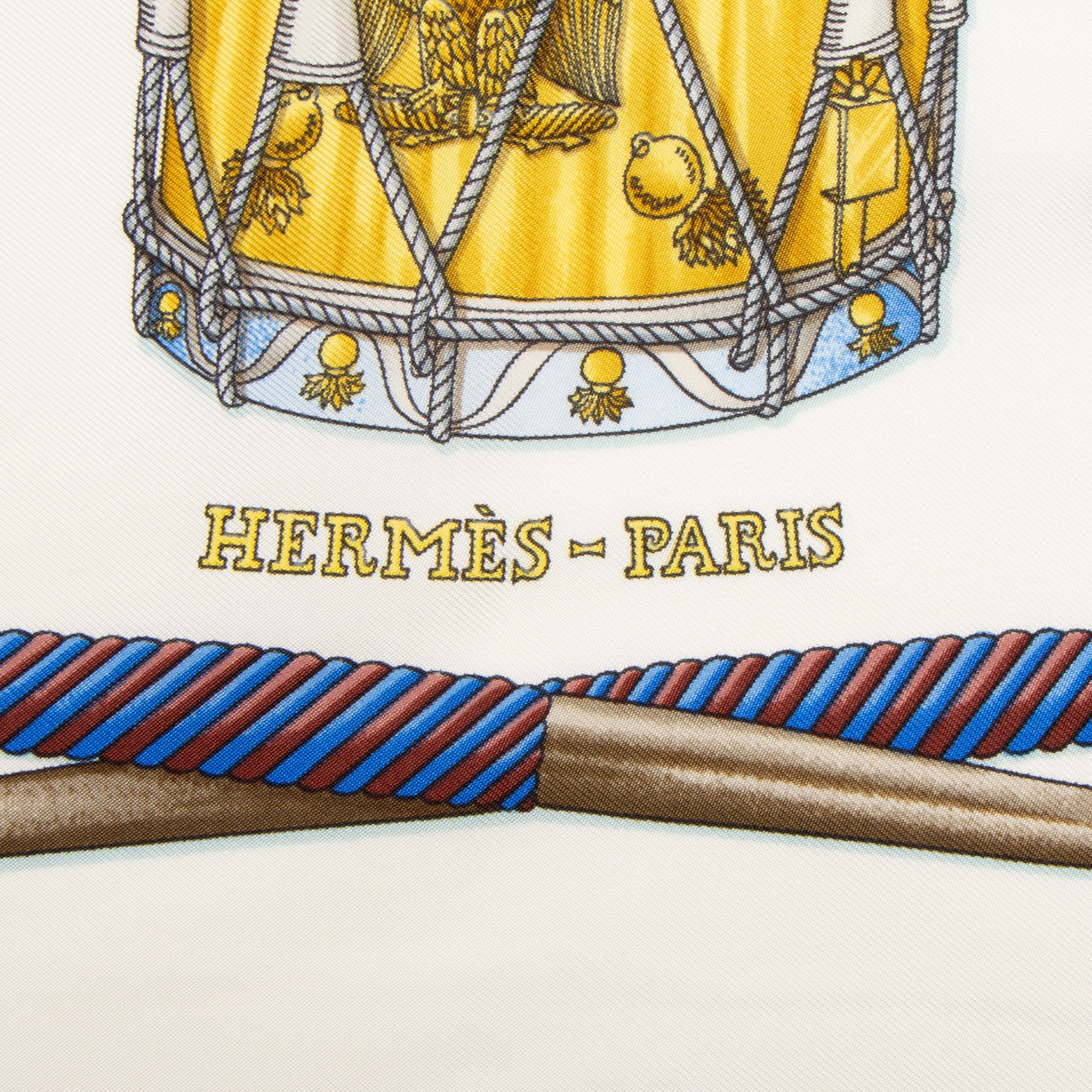 Hermes Silk Les Tambours 90cm Scarf