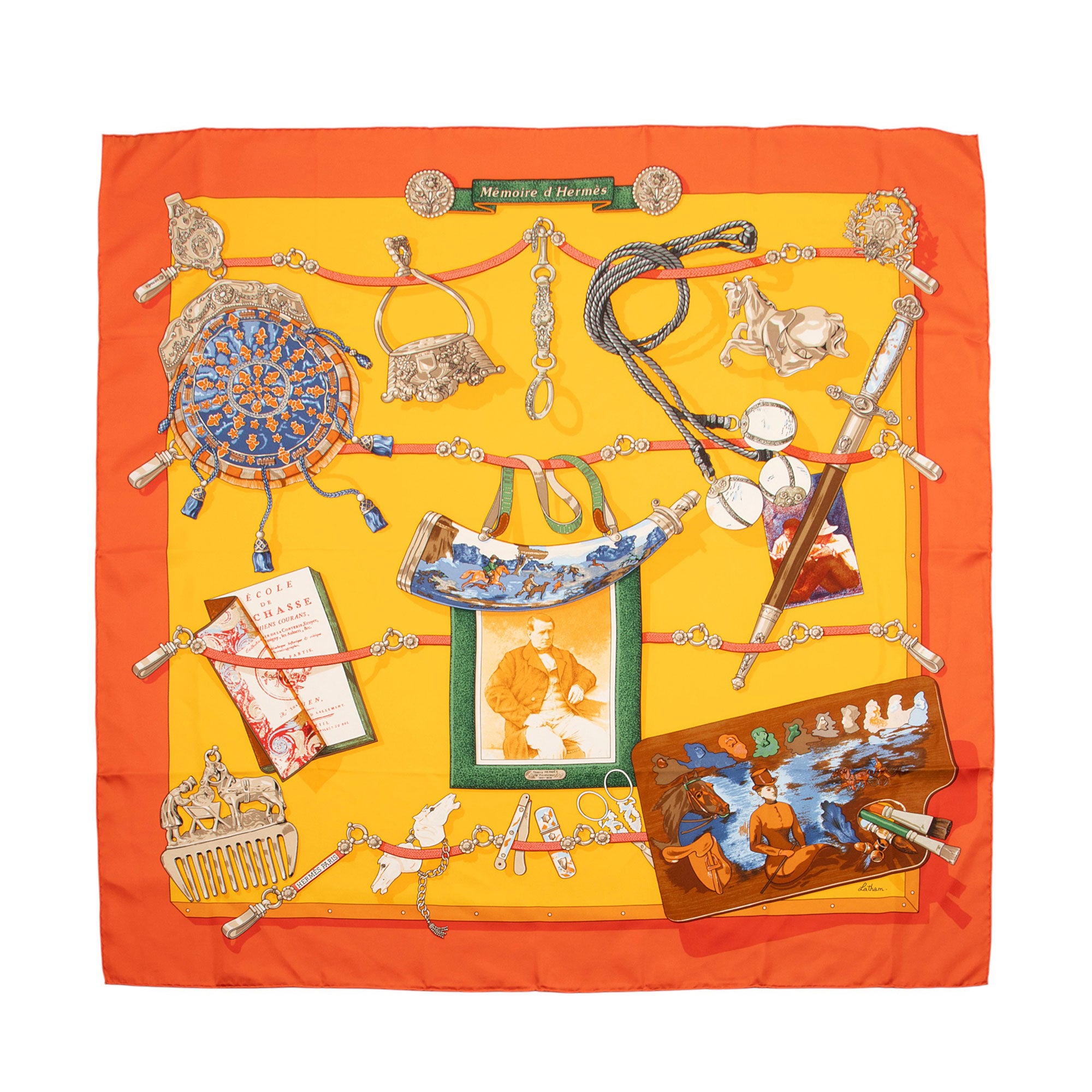 Hermes Silk Memoire d'Hermes 90cm Scarf