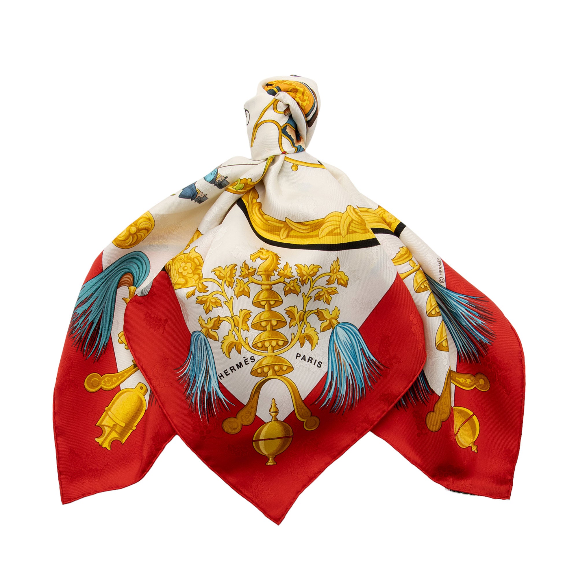 Hermes Silk Plumes et Grelots 90cm Scarf (SHF-vUBtGD)