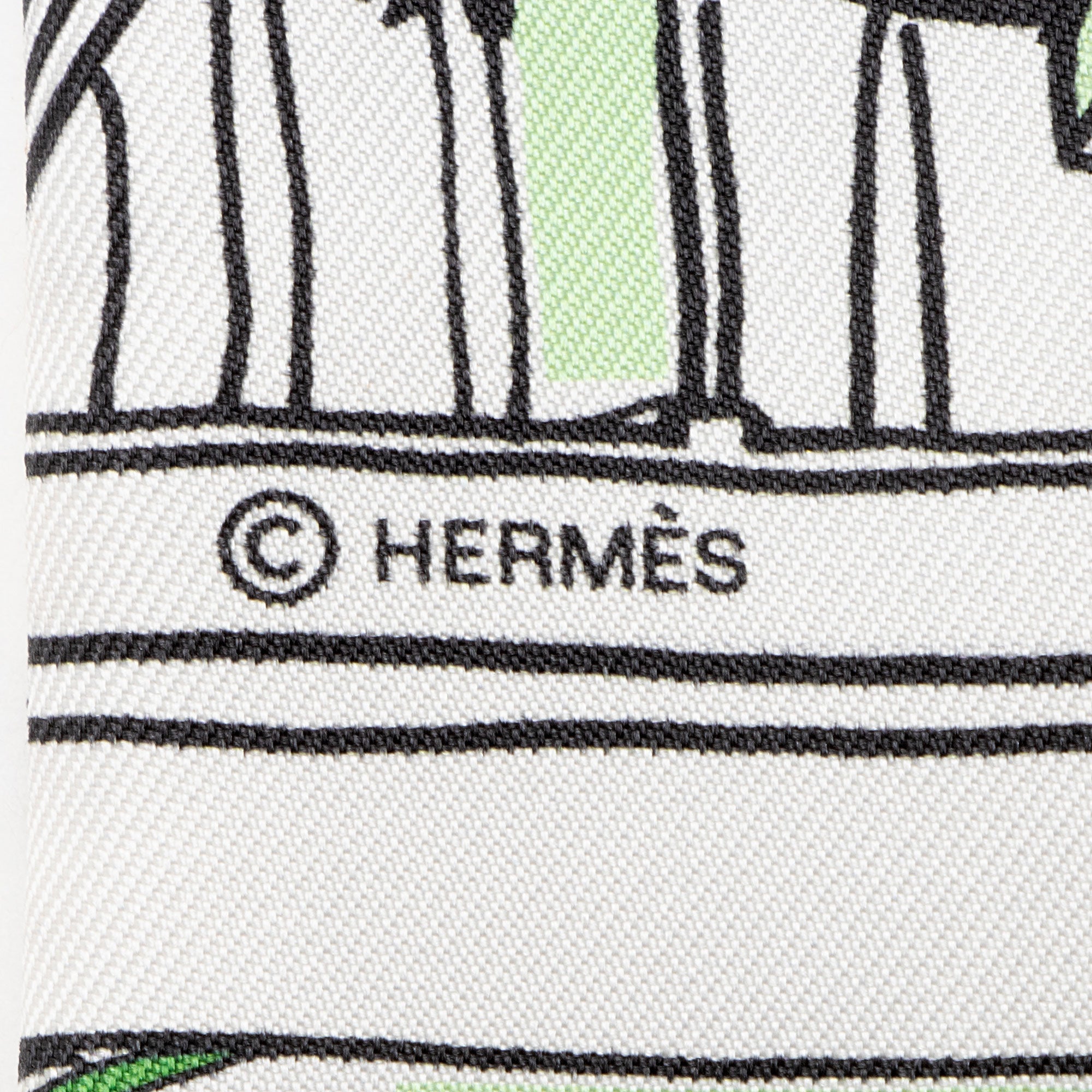 Hermes Silk Rayures d'Ete Twilly Scarf