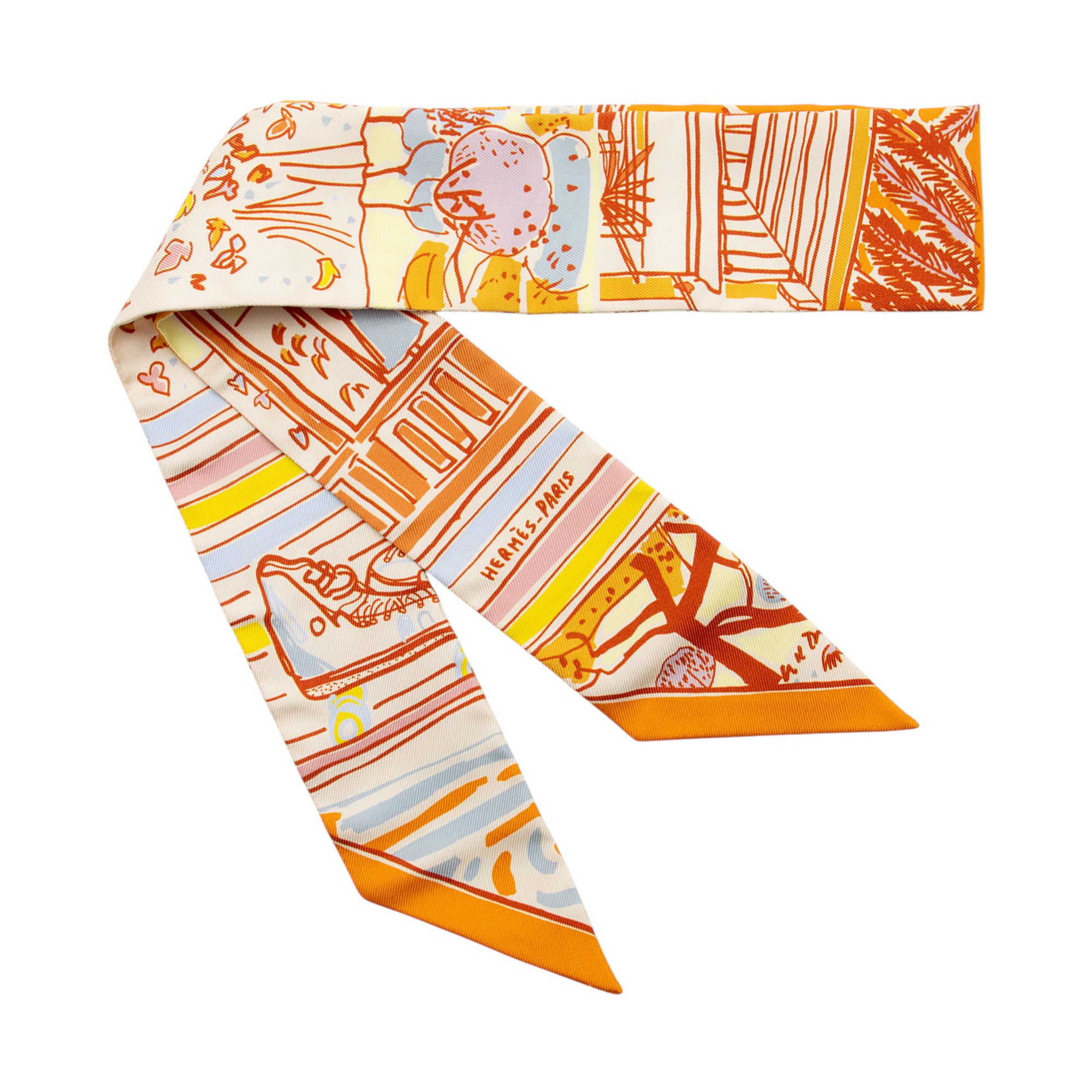Hermes Silk Rayures d'Ete Twilly