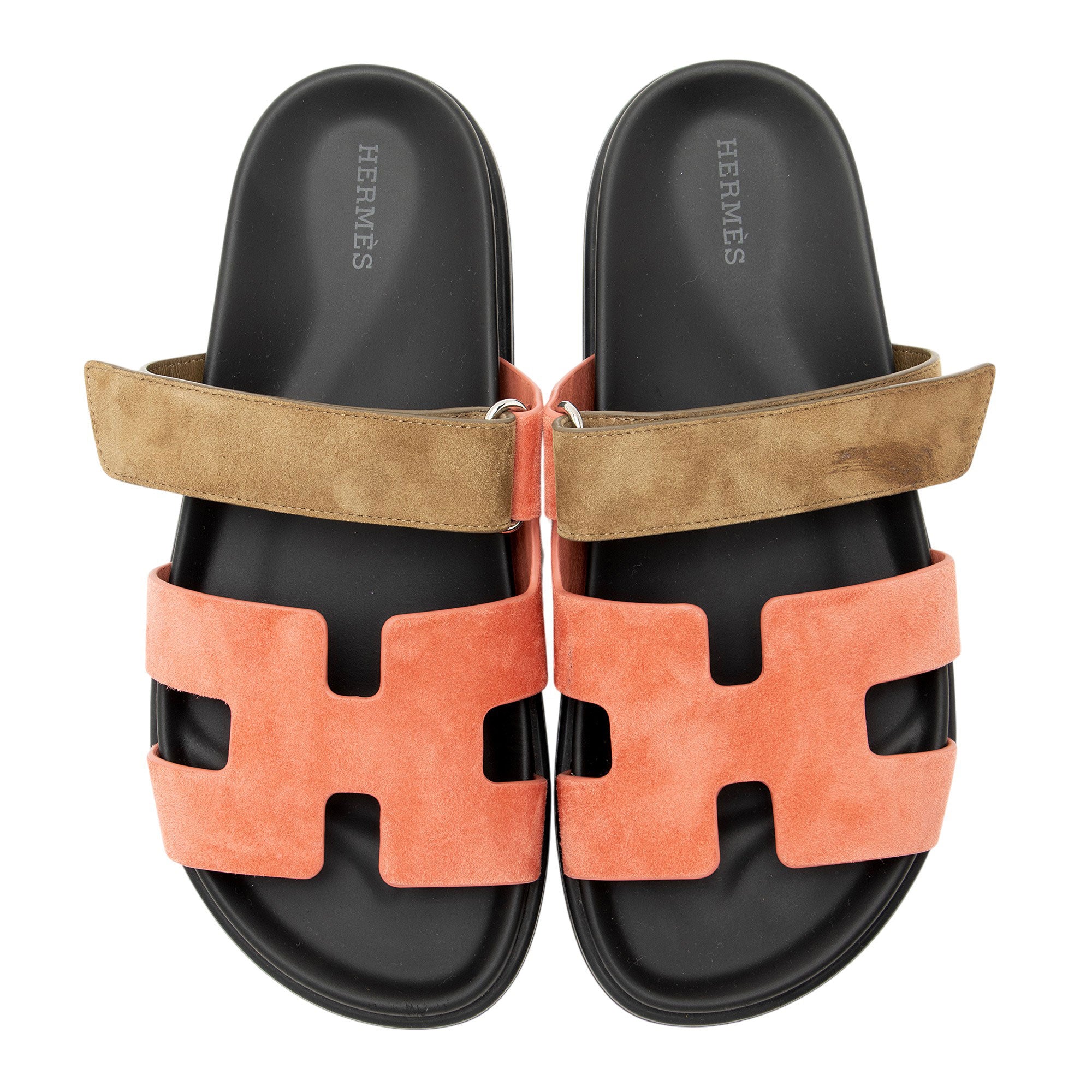 Hermes Suede Chypre Slide Sandals - Size 8.5 / 38.5
