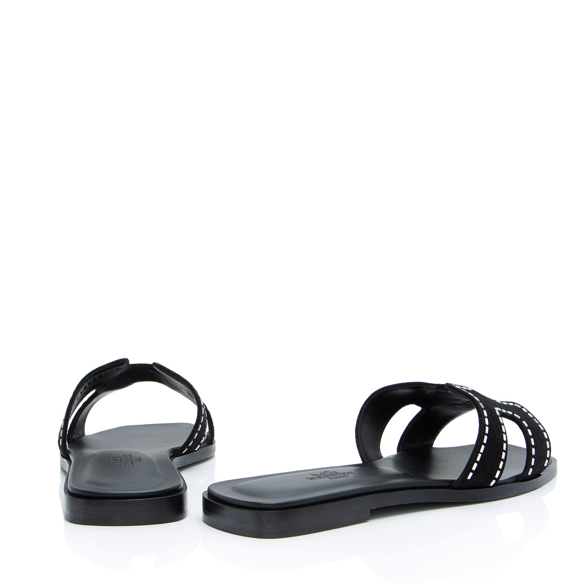 Hermes Suede Goatskin Crystal Oran Sandals - Size 7.5 / 37.5