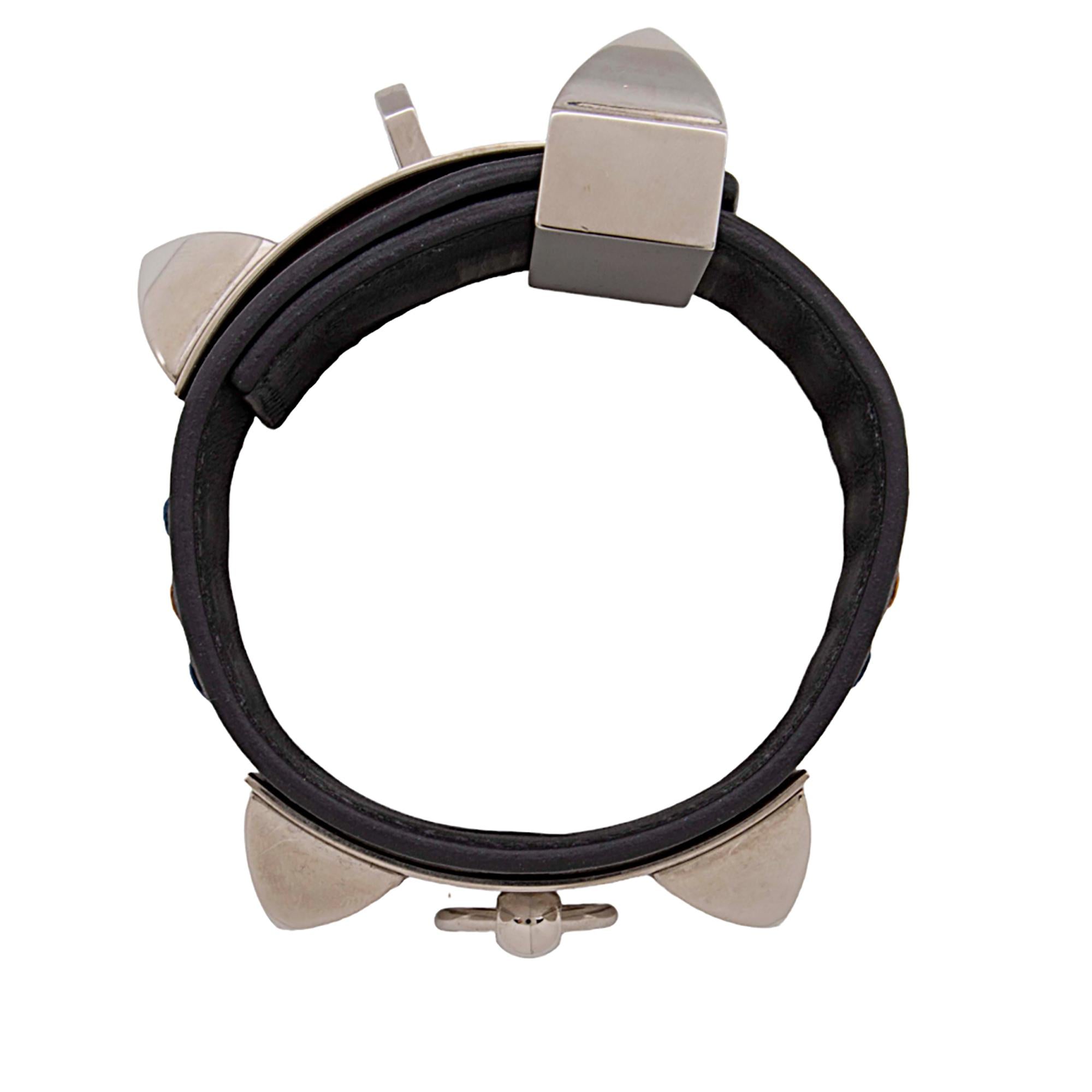 Hermes Swift Calfskin Embroidered Collier de Chien Bracelet (SHF-AqnYOp)