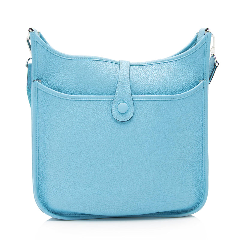 Hermes Evelyne PM Blue Pale Bag Gold Hardware Clemence Leather