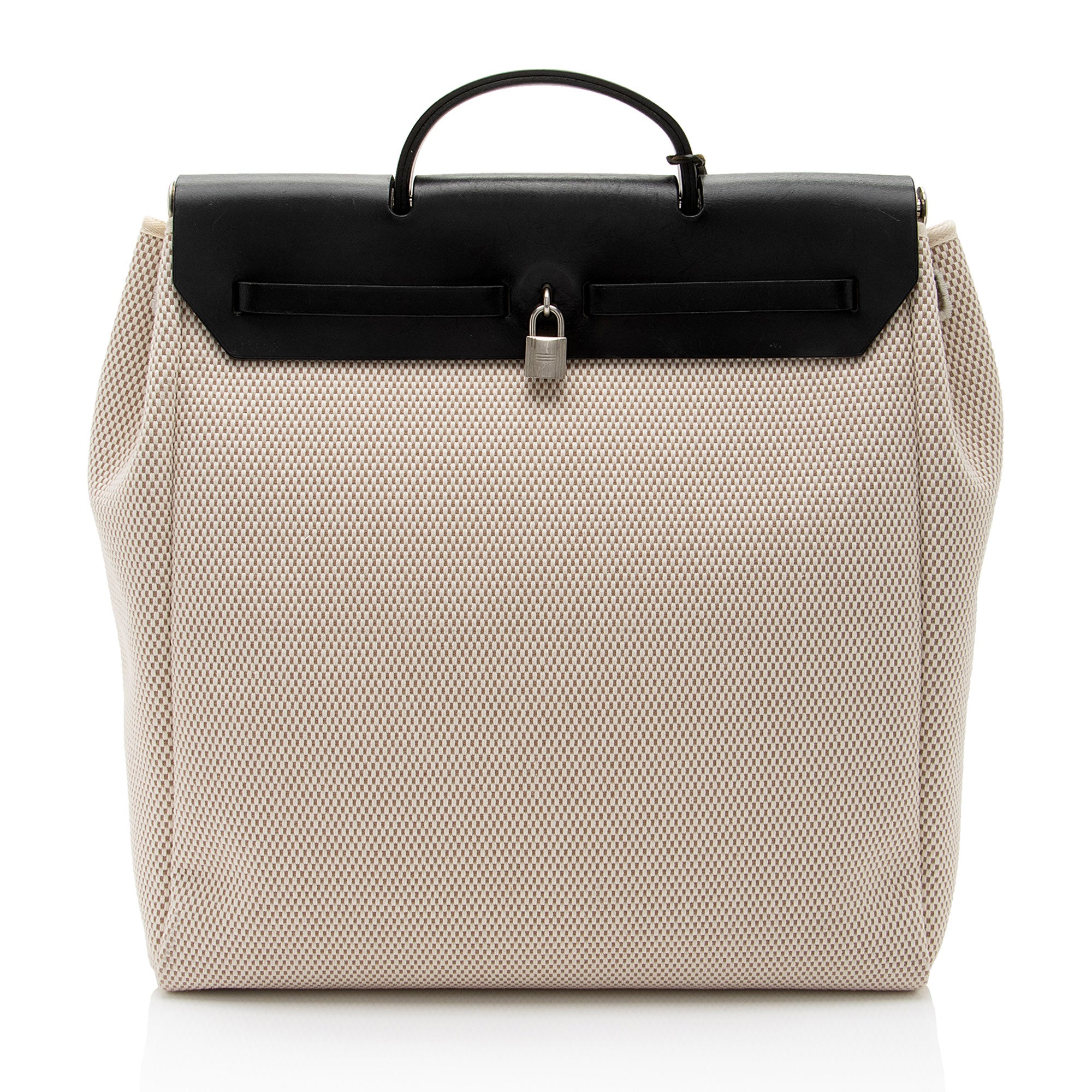 Hermes Vintage Toile Cabas Herbag 40 Satchel