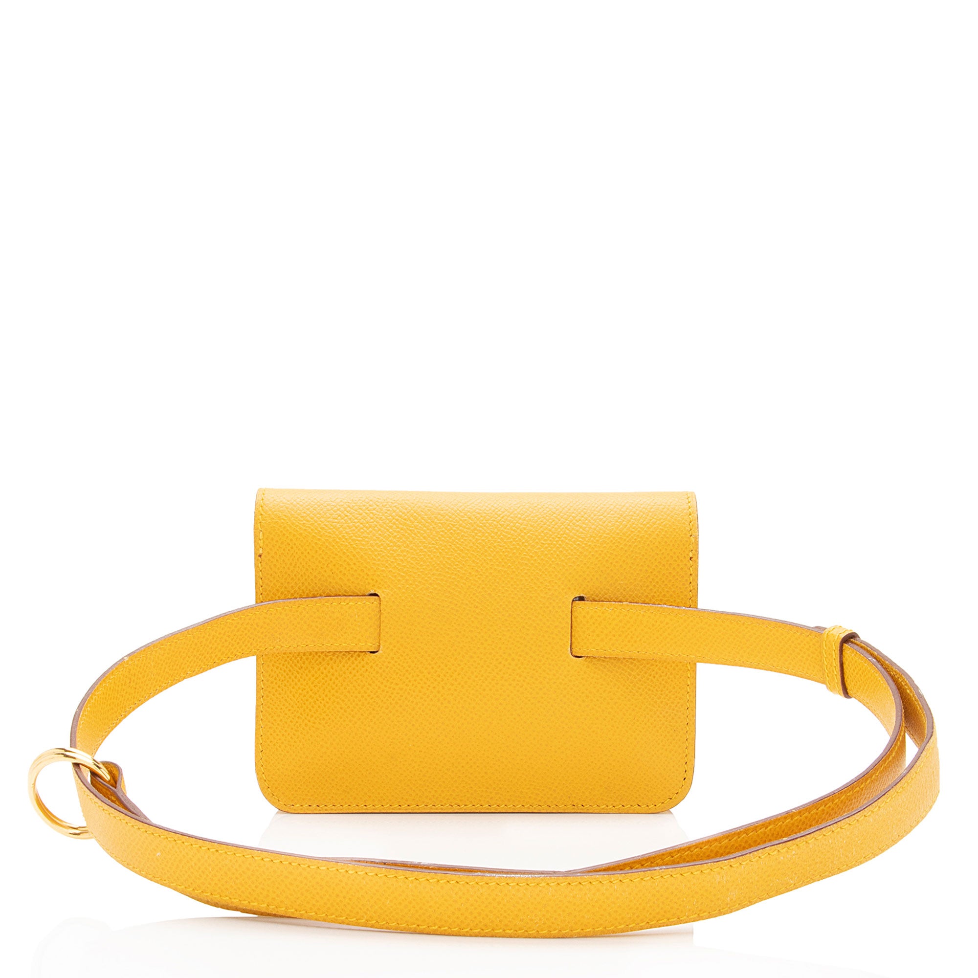 Hermes Vintage Chevel Leather Pochette Green Belt Bag (SHF-Zes22t)