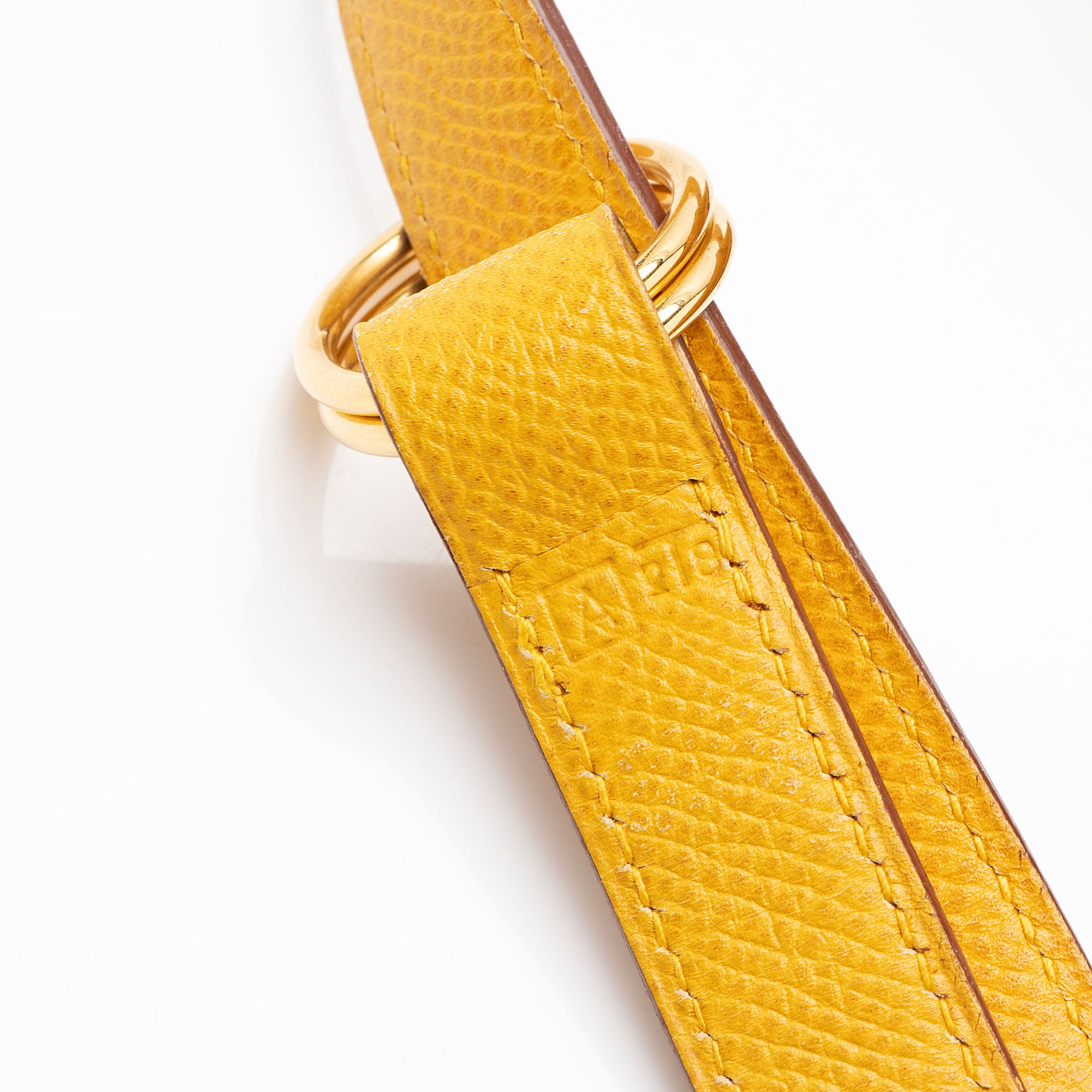 Hermes Vintage Chevel Leather Pochette Green Belt Bag (SHF-Zes22t)