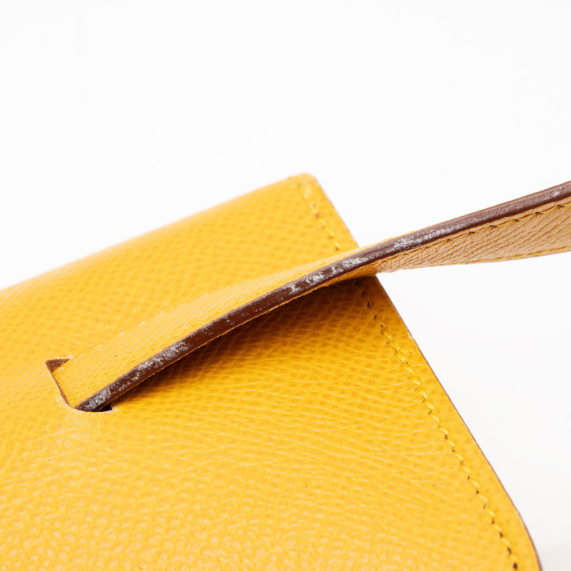 Hermes Vintage Chevel Leather Pochette Green Belt Bag (SHF-Zes22t)