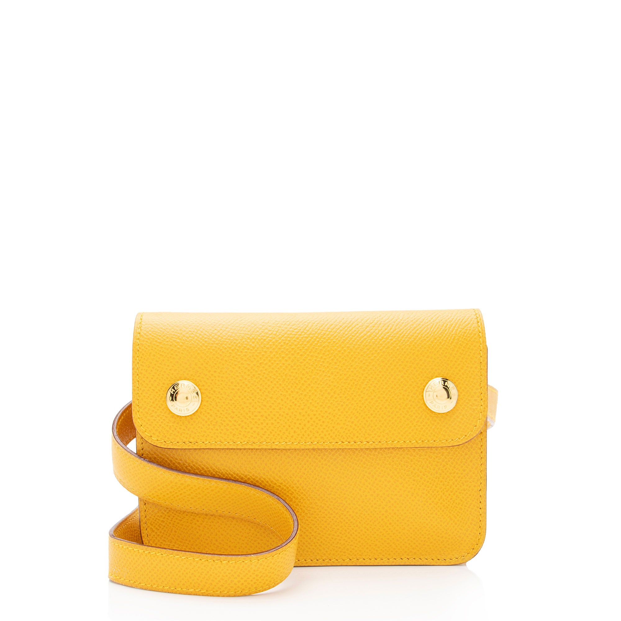 Hermes Vintage Chevel Leather Pochette Green Belt Bag (SHF-Zes22t)