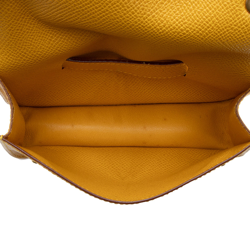 Hermes Vintage Chevel Leather Pochette Green Belt Bag (SHF-Zes22t)