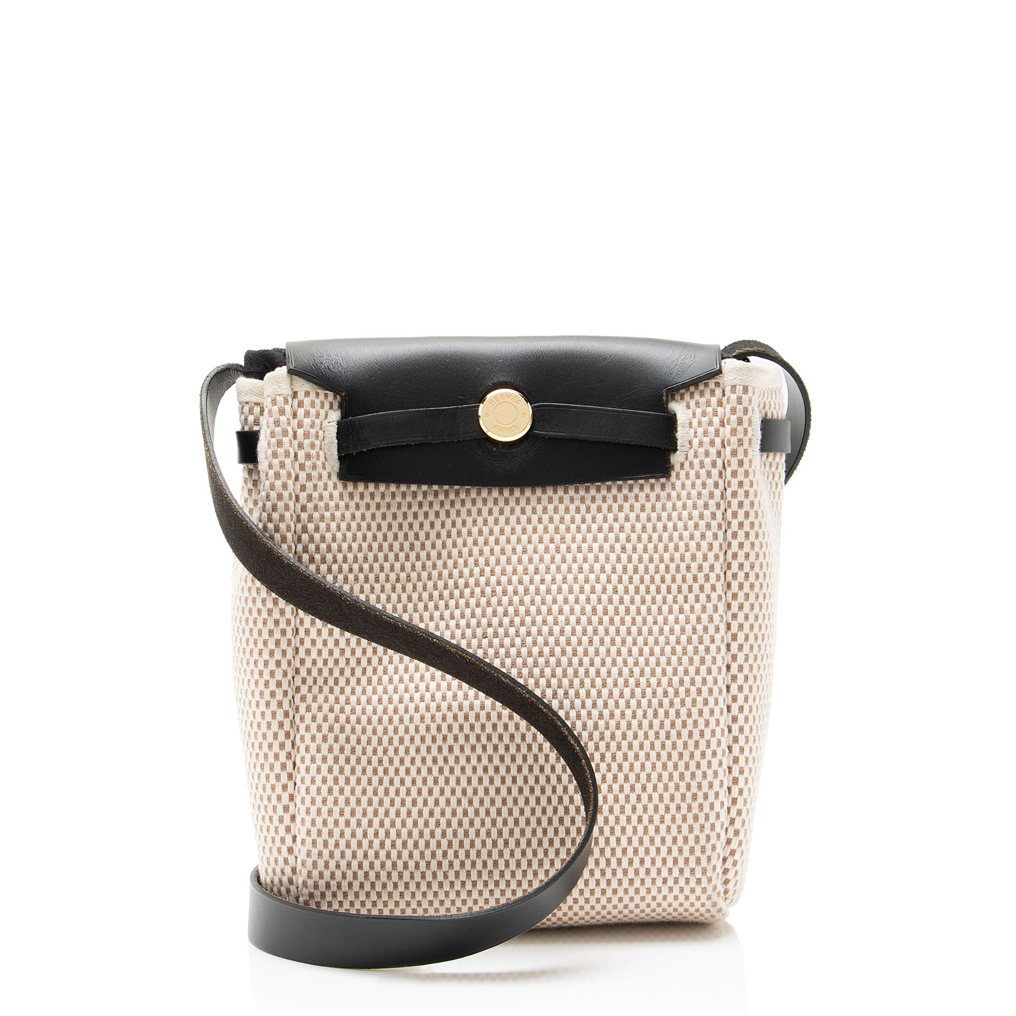 Hermes Vintage Toile Vache Hunter Herbag TPM Shoulder Bag
