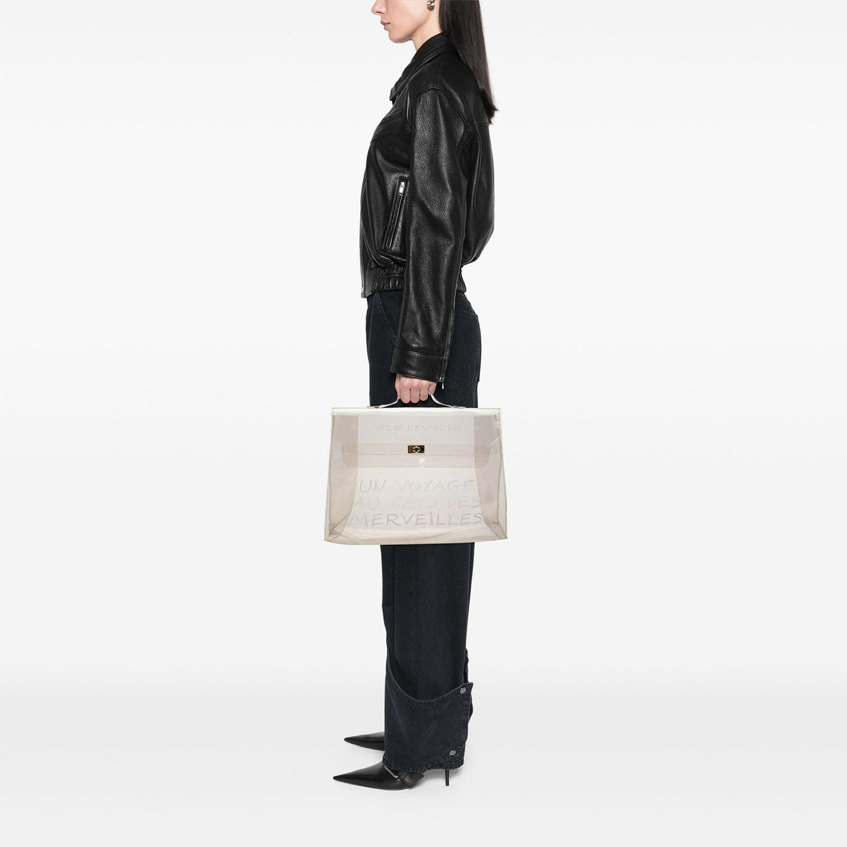 Hermes Vinyl Souvenir De L Exposition Kelly Handbag