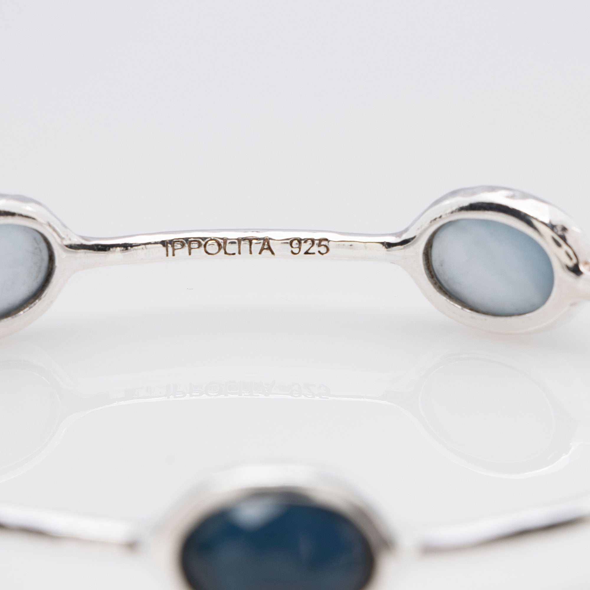 Ippolita Sterling Silver Mother of Pearl Quartz Rock Candy 5-Stone Bangle