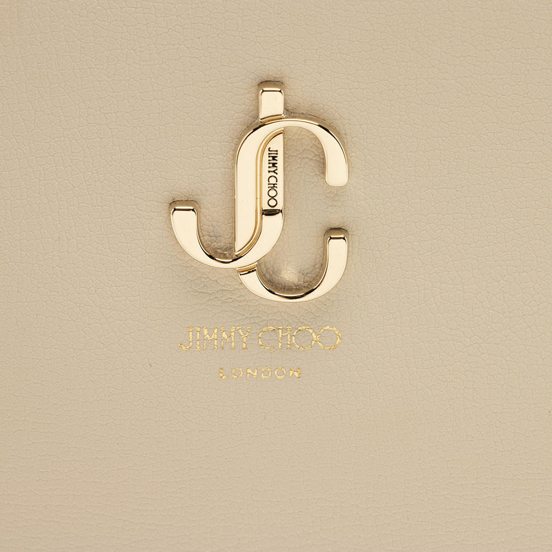 JIMMY CHOO Calfskin Snakeskin Embossed Varenne JC Logo Camera Bag Neutral  1311929