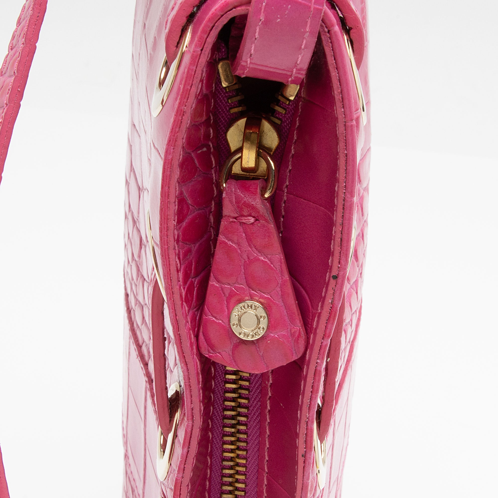 Jimmy Choo Croc Embossed Leather Shoulder Bag (SHF-NhyAB7)