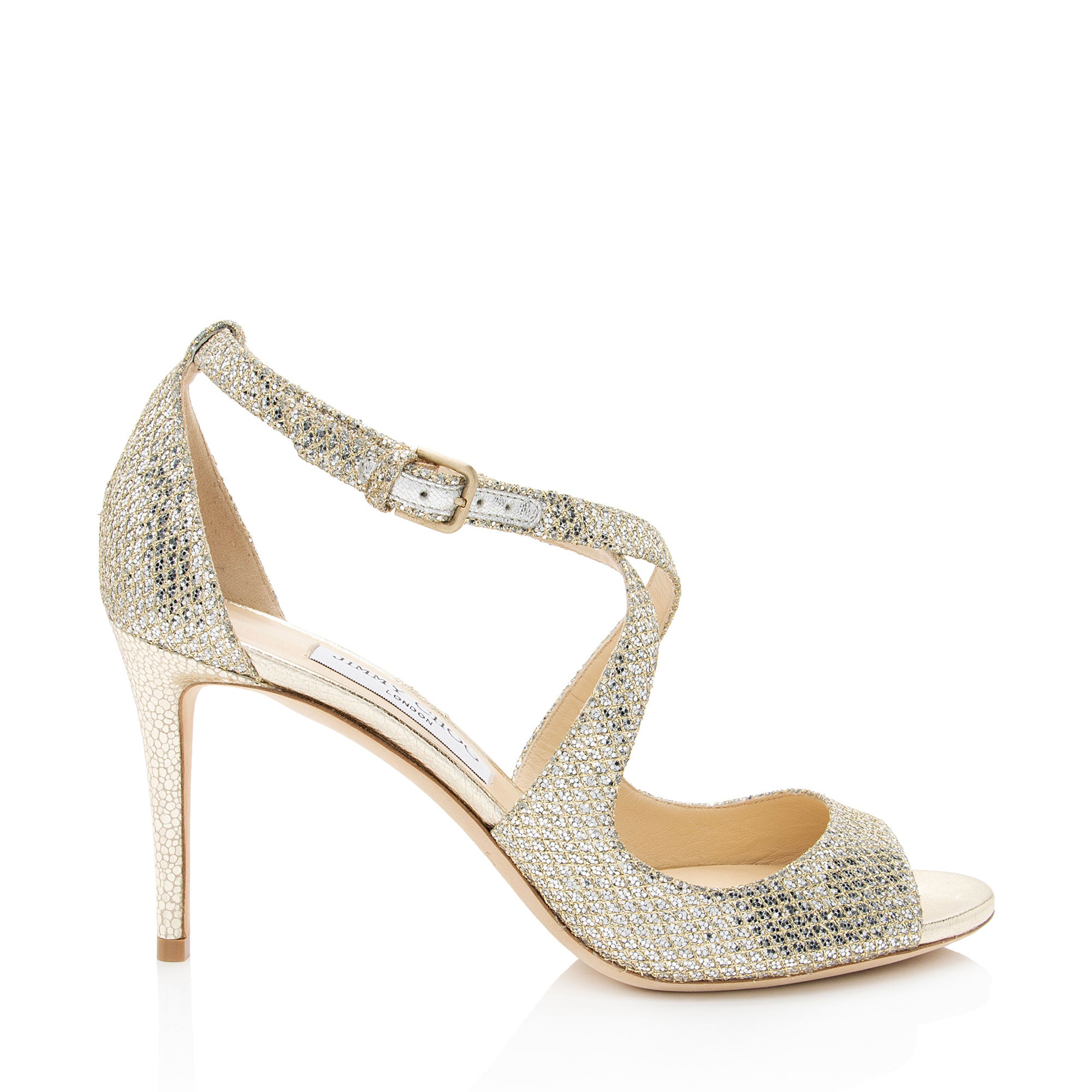 Jimmy Choo Glitter Emily Sandals - Size 10 / 40