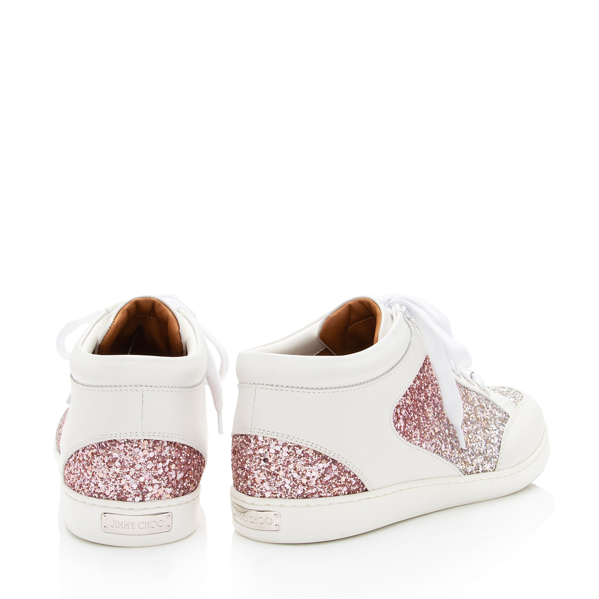 Jimmy Choo Glitter Leather Miami Sneakers - Size 9 / 39 (SHF-f8KPKH)