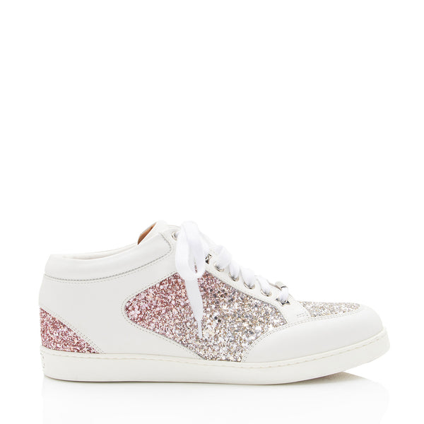 Jimmy Choo Glitter Leather Miami Sneakers - Size 9 / 39 (SHF-f8KPKH)