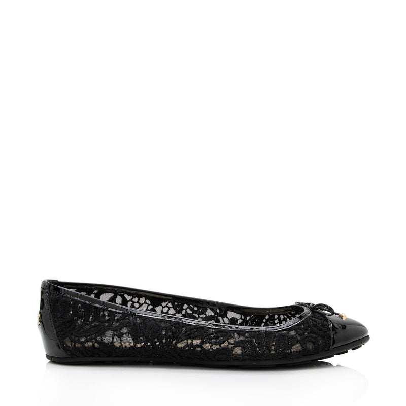 Jimmy Choo Lace Patent Leather Waltz Ballerina Flats - Size 9.5 / 39.5 –  LuxeDH