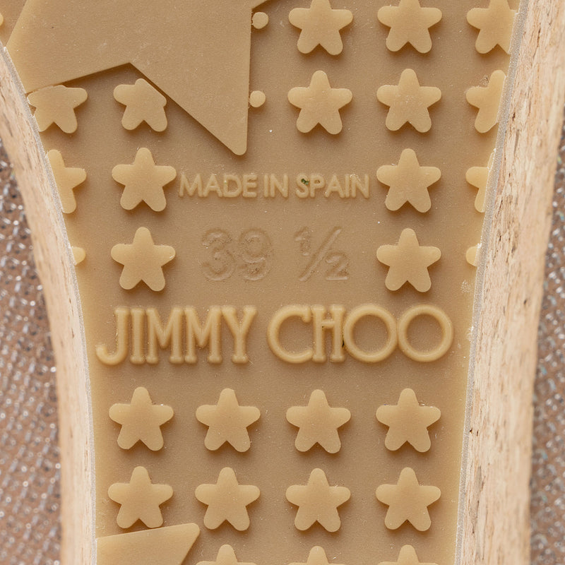Jimmy Choo Lame Praise Platform Wedge Slingback Sandals - Size 9.5 / 39.5 (SHF-4SJ945)