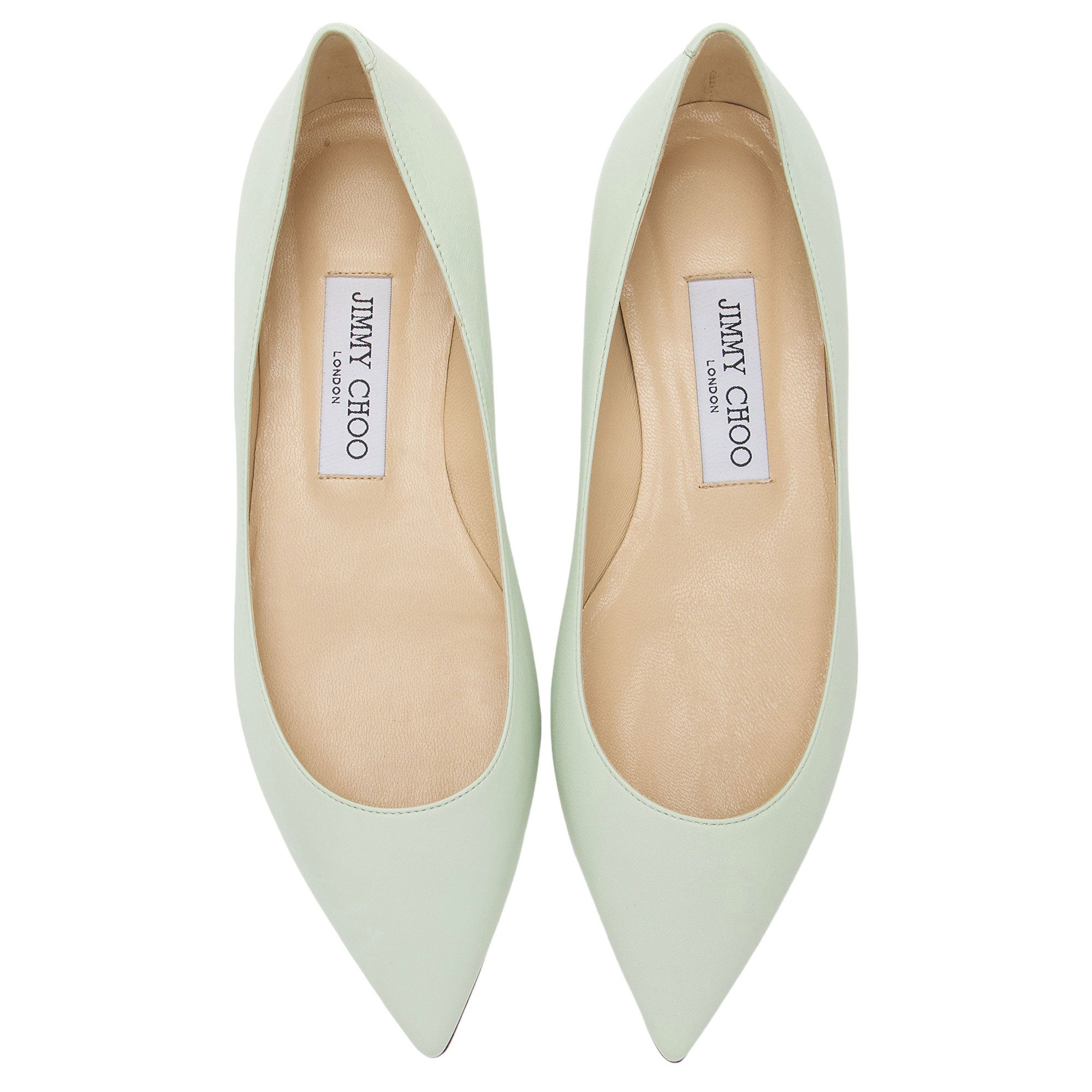 Jimmy Choo Leather Alina Flats - Size 6.5 / 36.5 (SHF-KfHf5l)