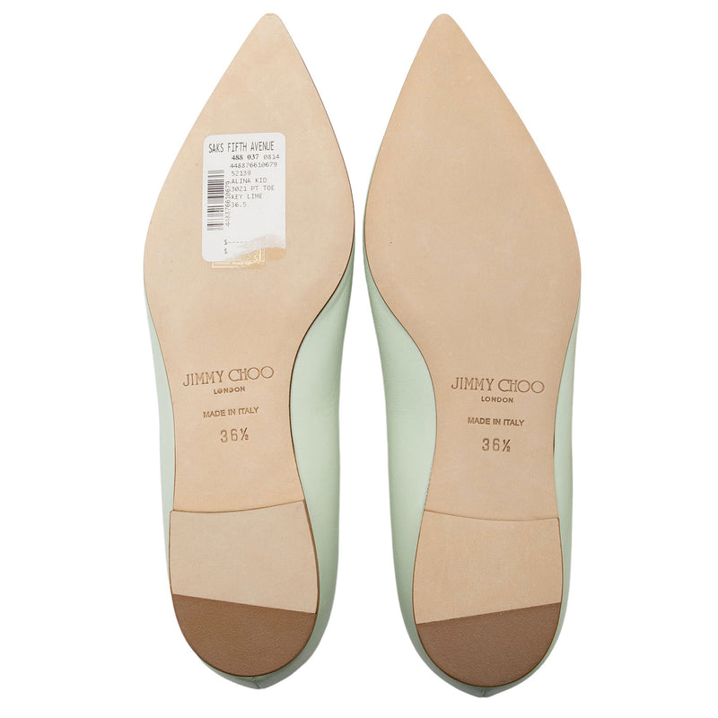 Jimmy Choo Leather Alina Flats - Size 6.5 / 36.5 (SHF-KfHf5l)