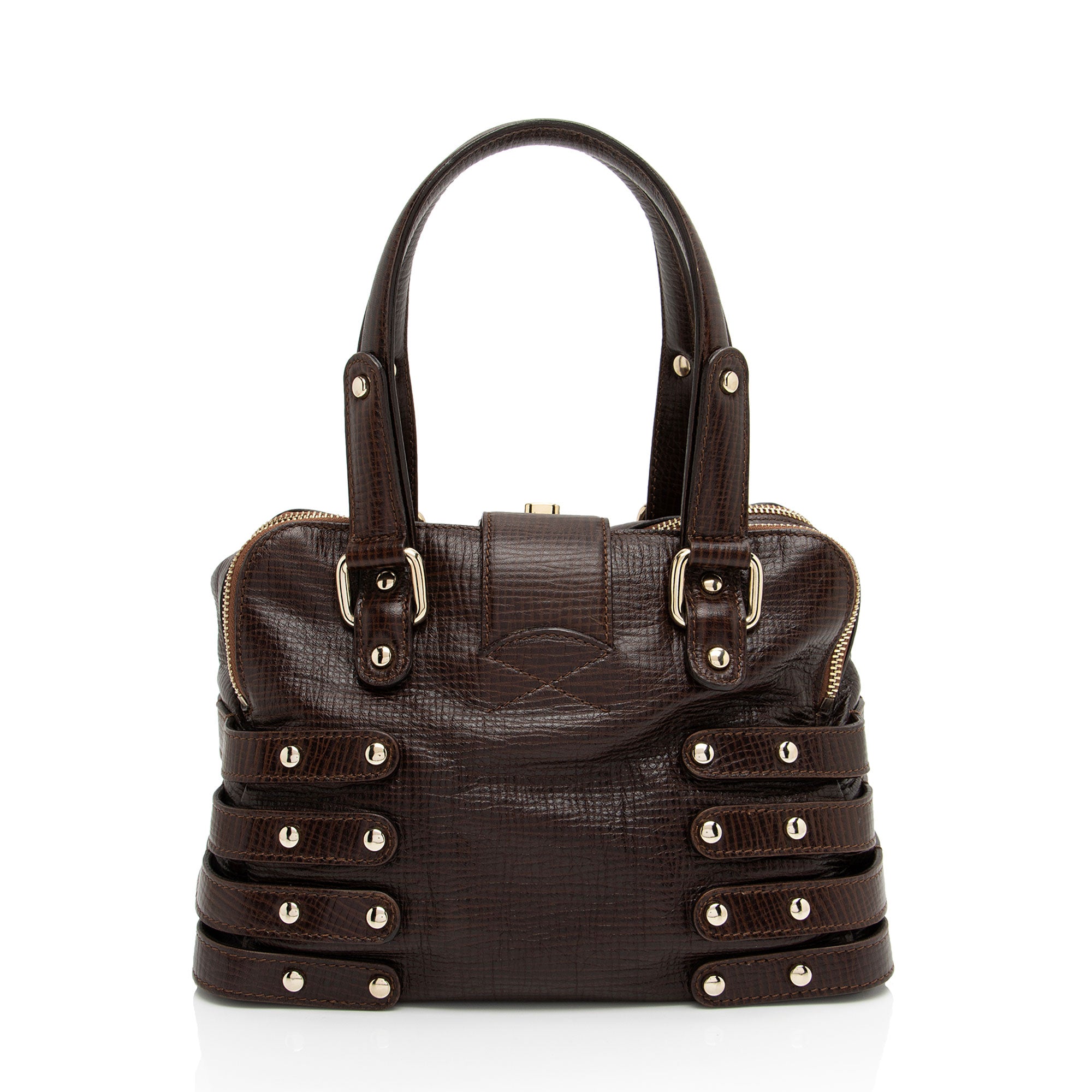 Jimmy Choo ストライプパーティーバッグ Jimmy Choo Leather Blythe Medium Satchel (SHF-c0DbDp)