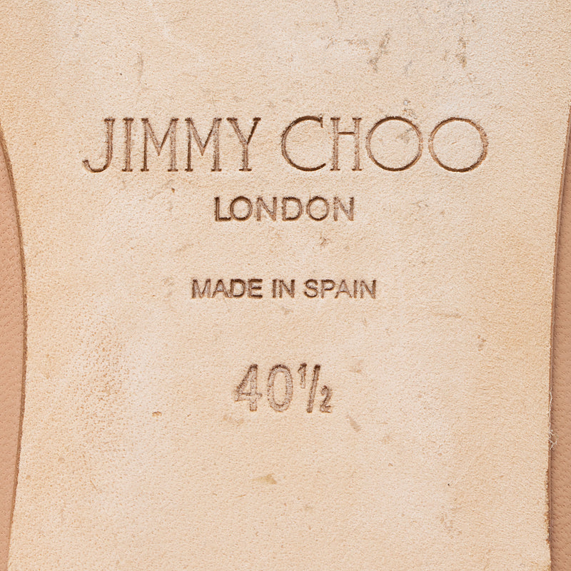 Jimmy Choo Leather Crystal Mary Jane Ballet Flats - Size 10.5 / 40.5 (SHF-Gps8k8)
