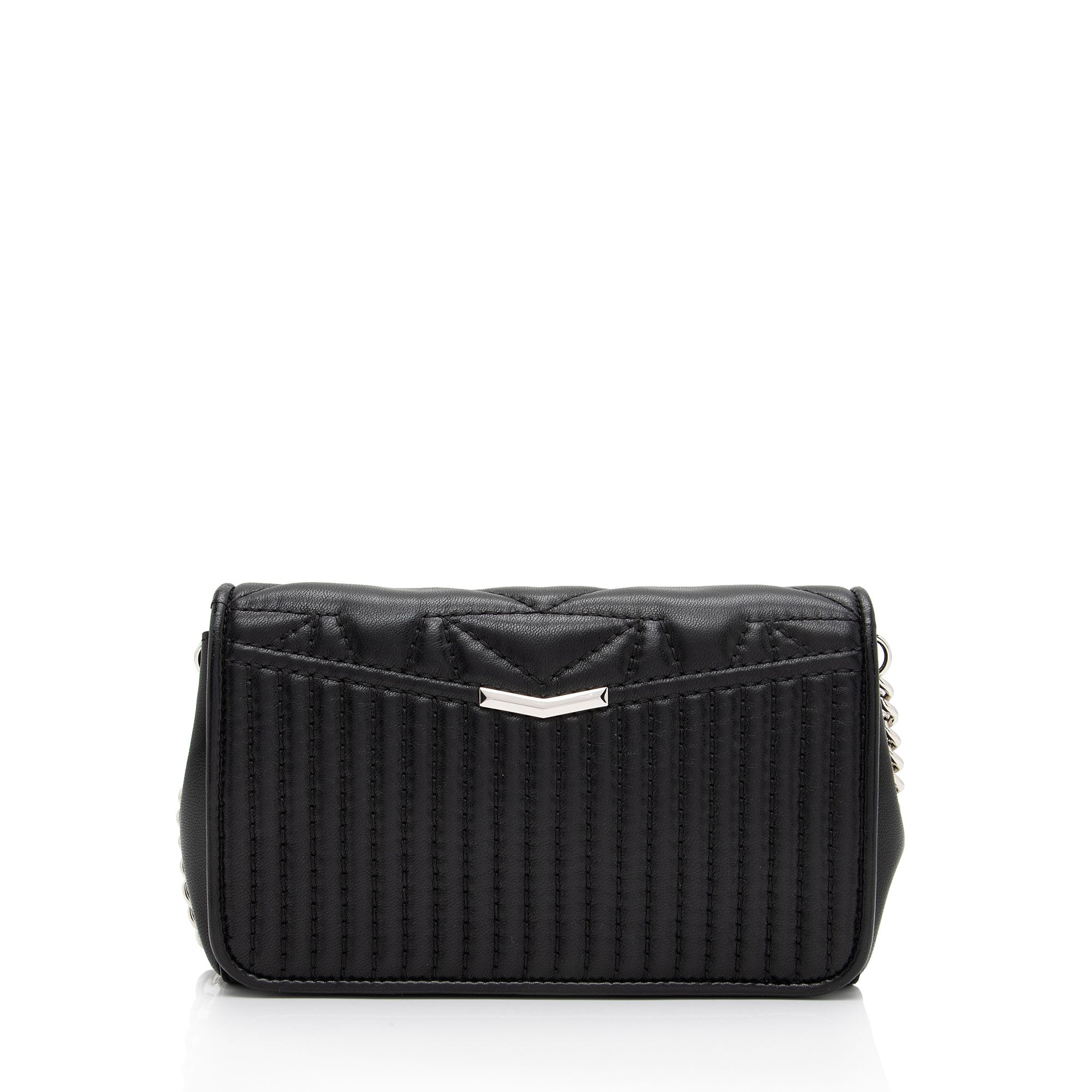 Jimmy Choo Leather Helia Chain Crossbody (SHF-OnL3YG)