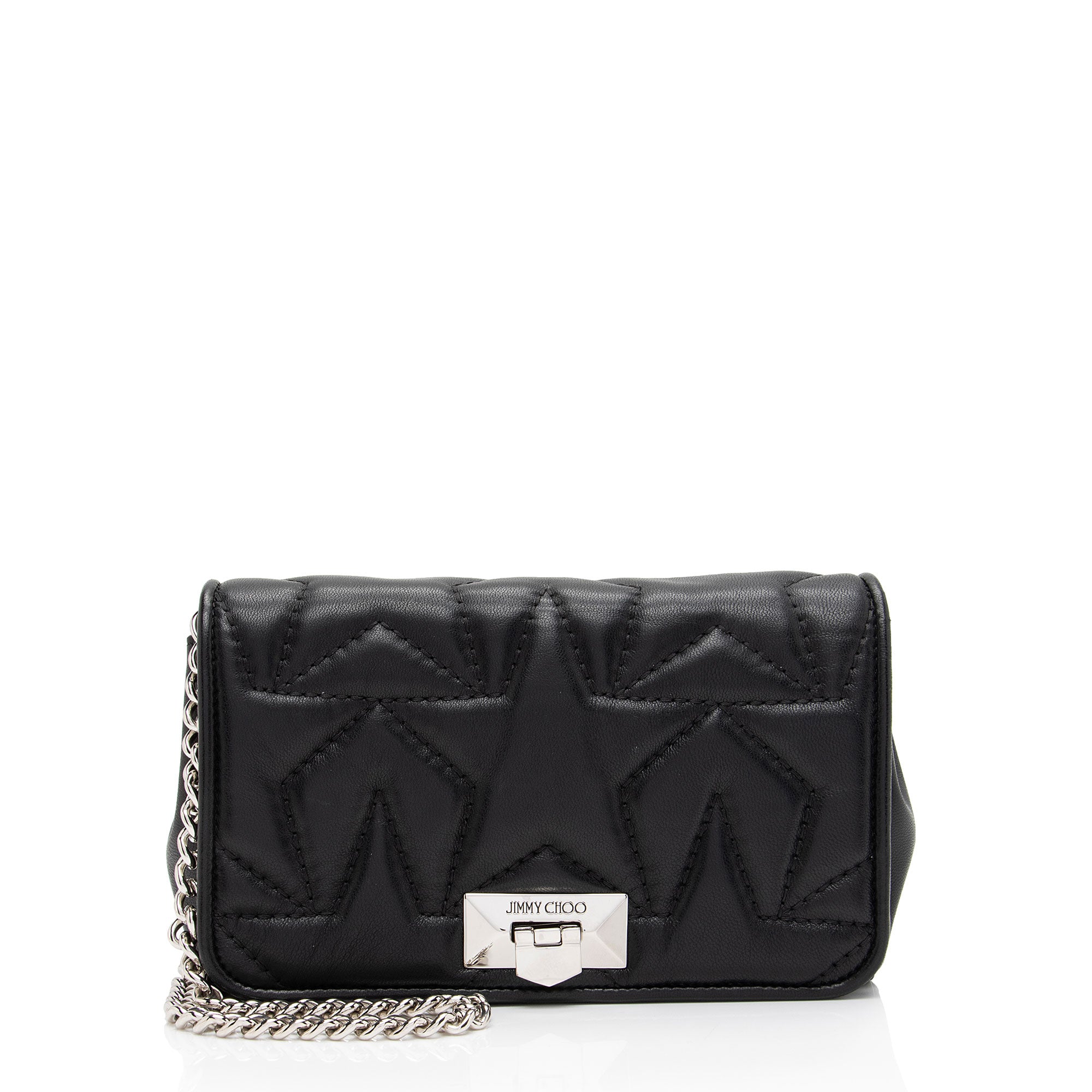 Jimmy Choo Leather Helia Chain Crossbody (SHF-OnL3YG)