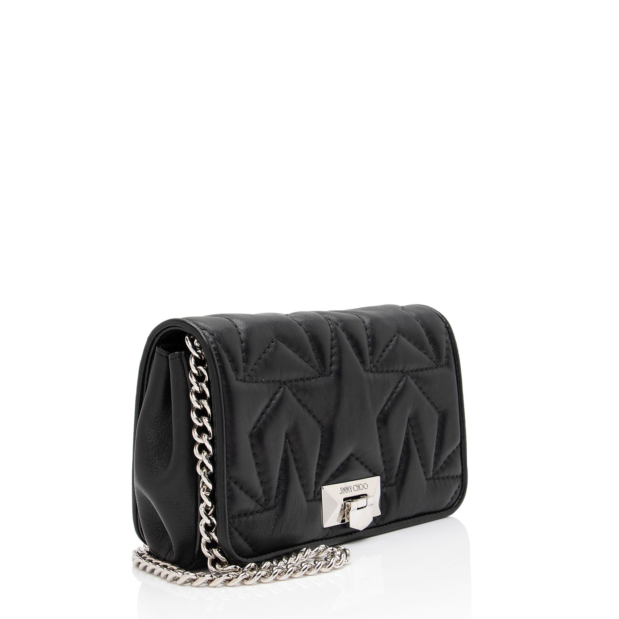 Jimmy Choo Leather Helia Chain Crossbody (SHF-OnL3YG)