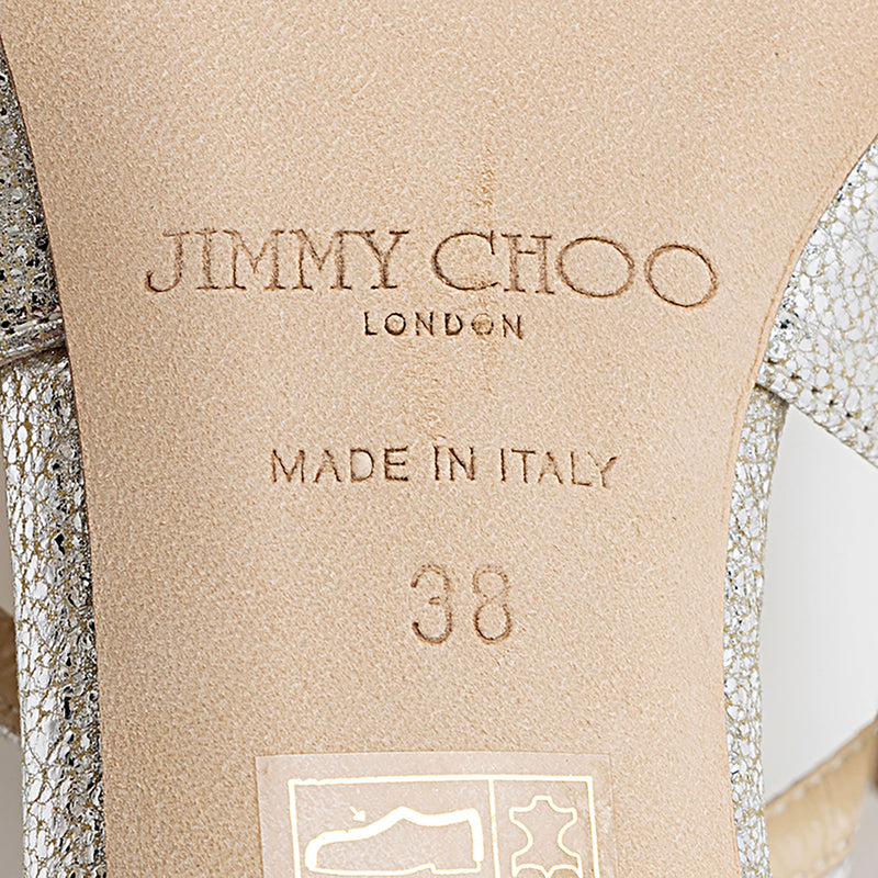 Jimmy Choo Metallic Leather Ivette Strappy Sandals - Size 8 / 38 (SHF-KgHWvu)