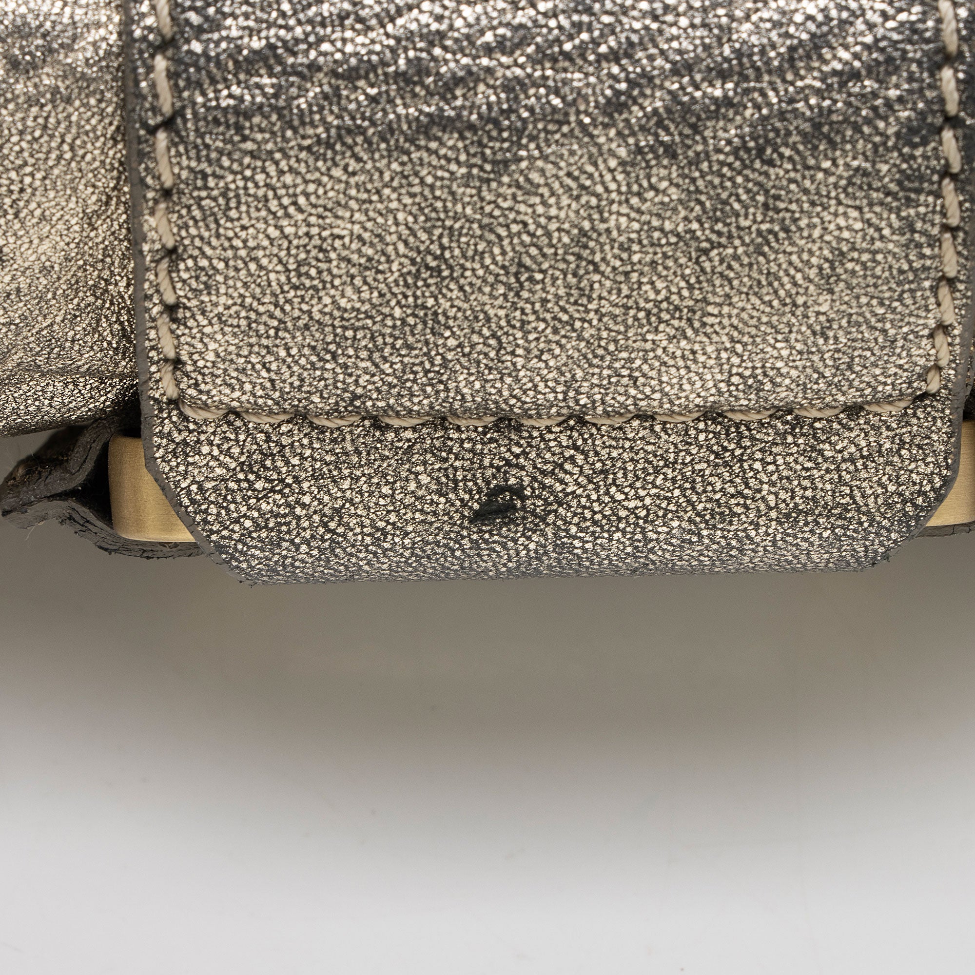 Jimmy Choo Metallic Leather Marin Fold Over Clutch