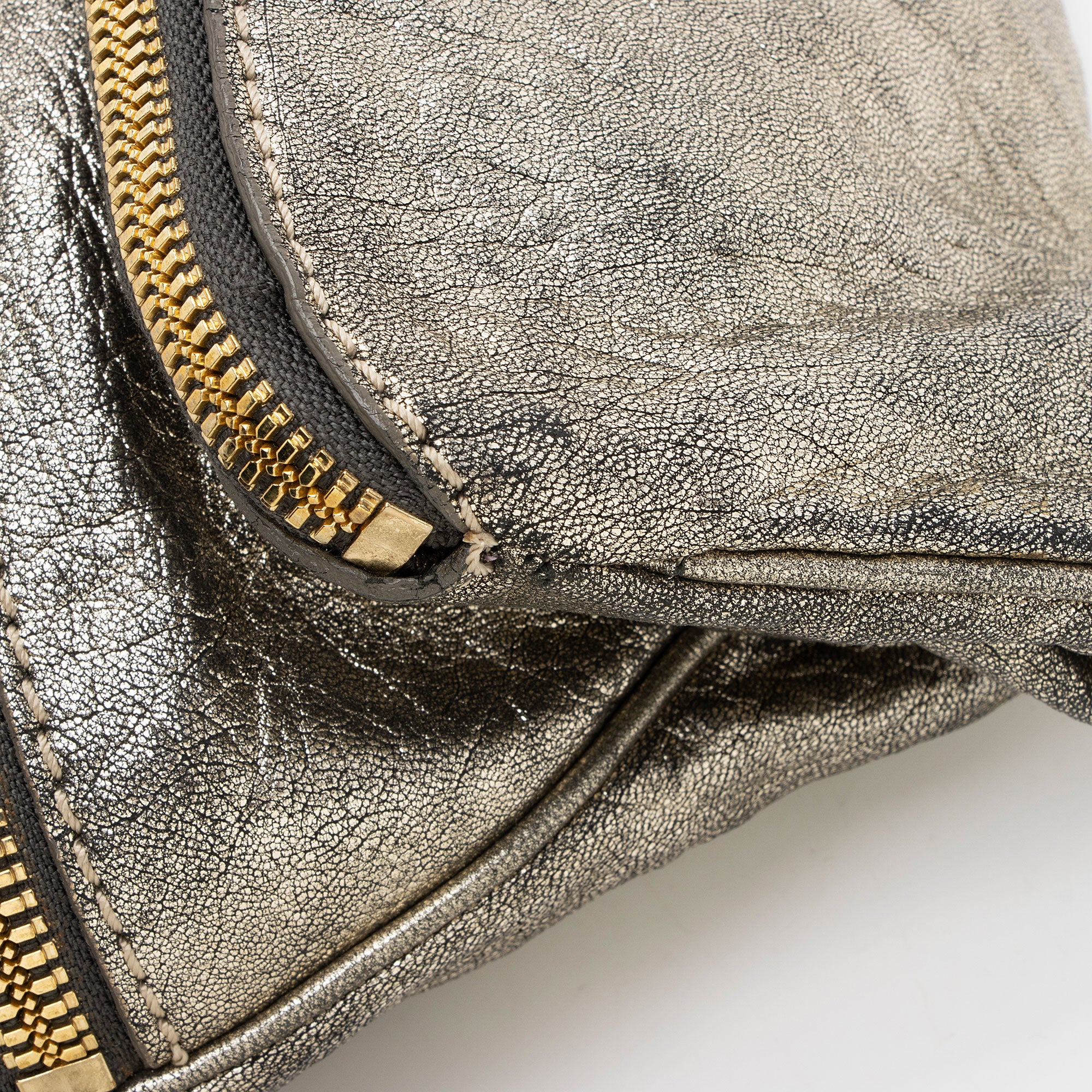 Jimmy Choo Metallic Leather Marin Fold Over Clutch